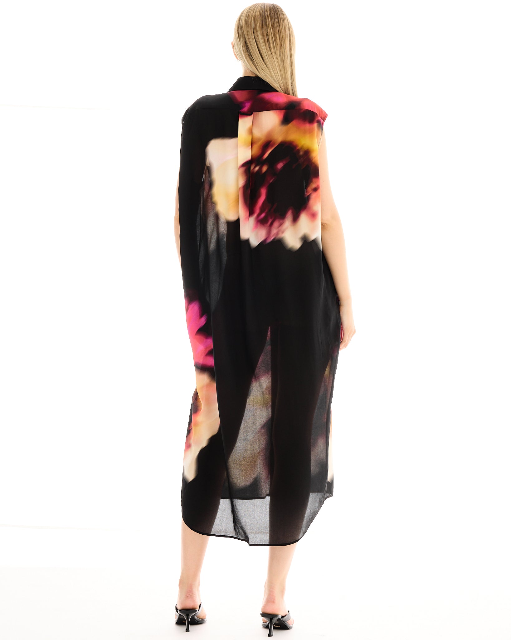 Night Flower Silk Marley Shirt Dress