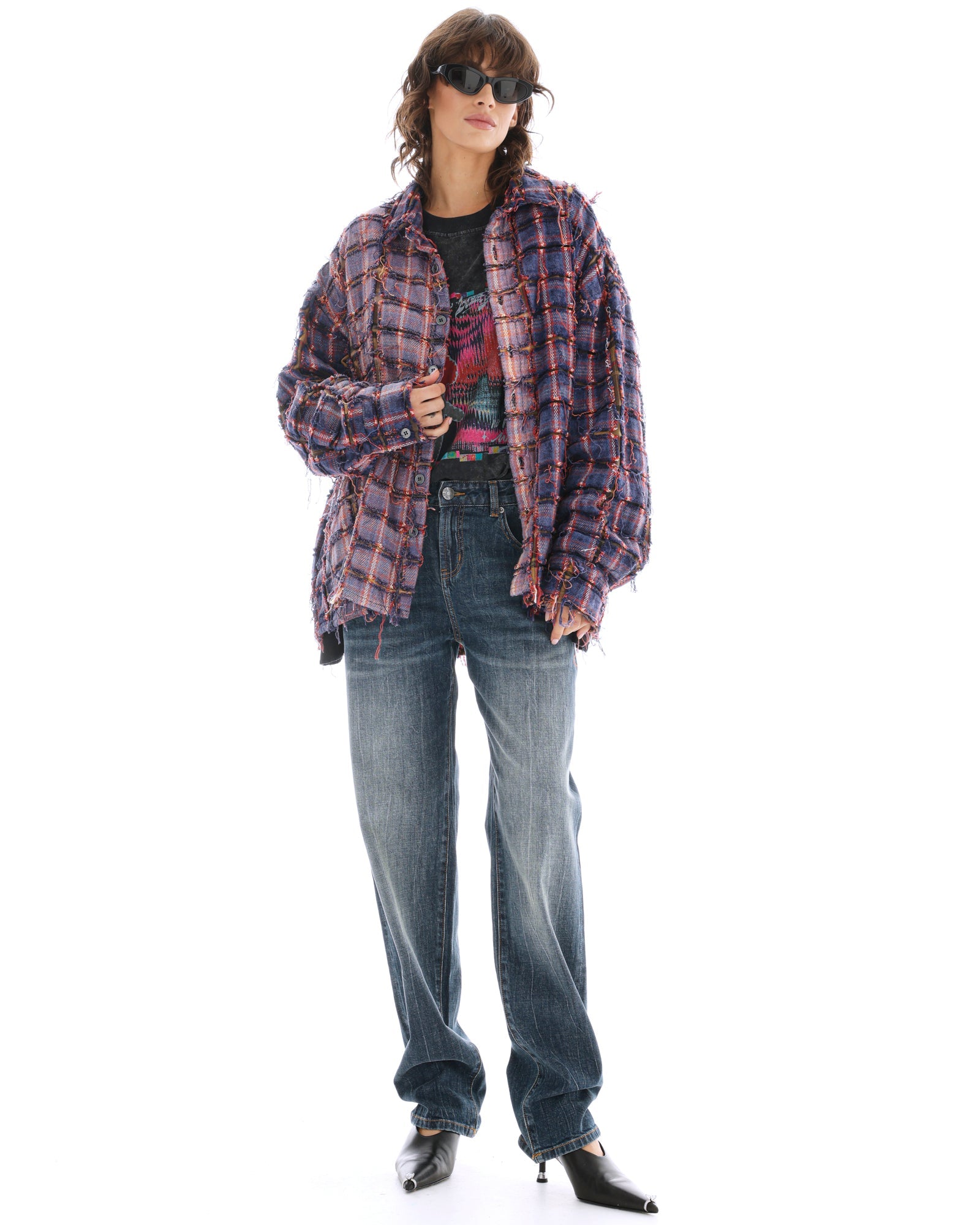 Check Flannel Bonded Jacket by THE TALES - back view