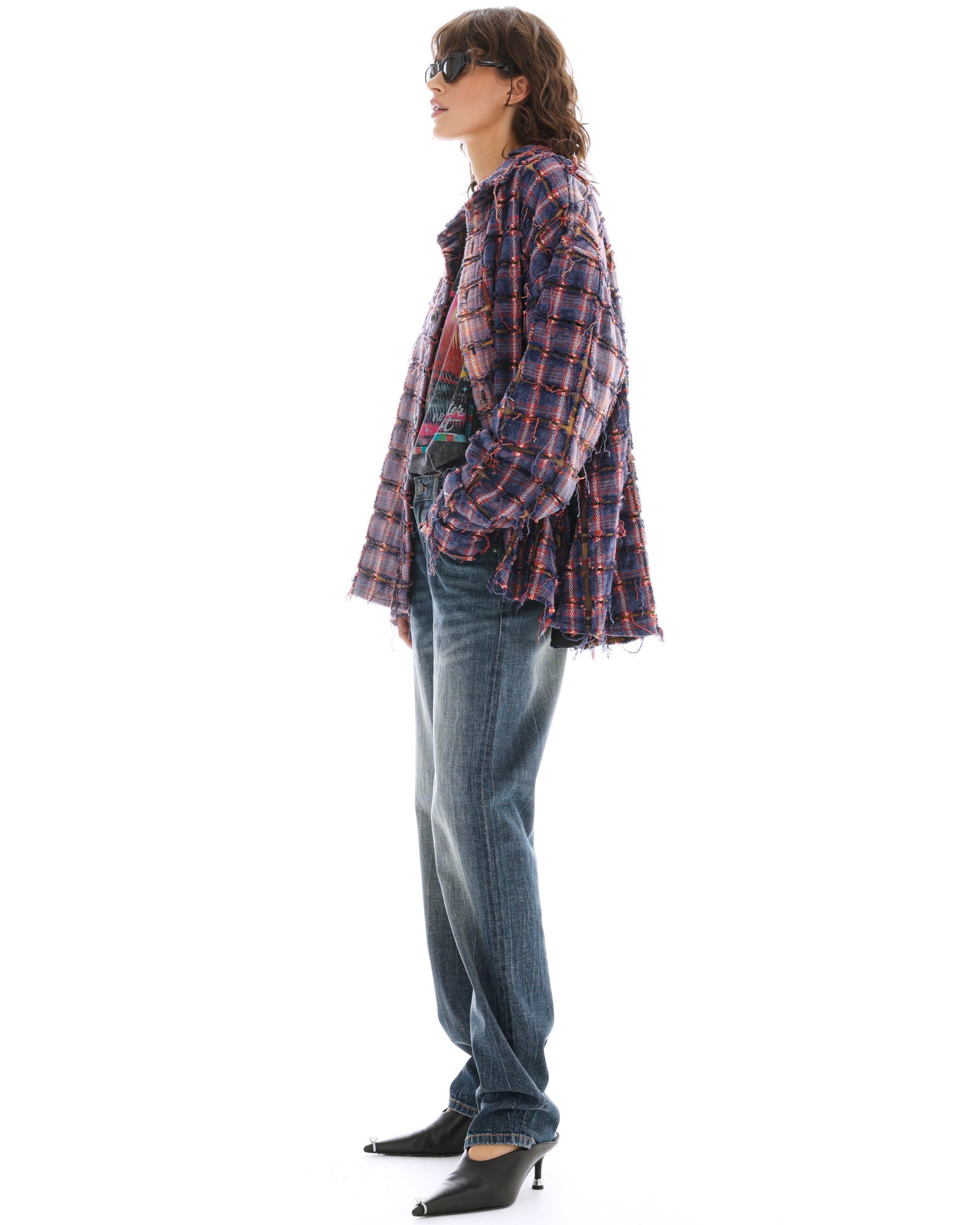 Check Flannel Bonded Jacket by THE TALES - product photo