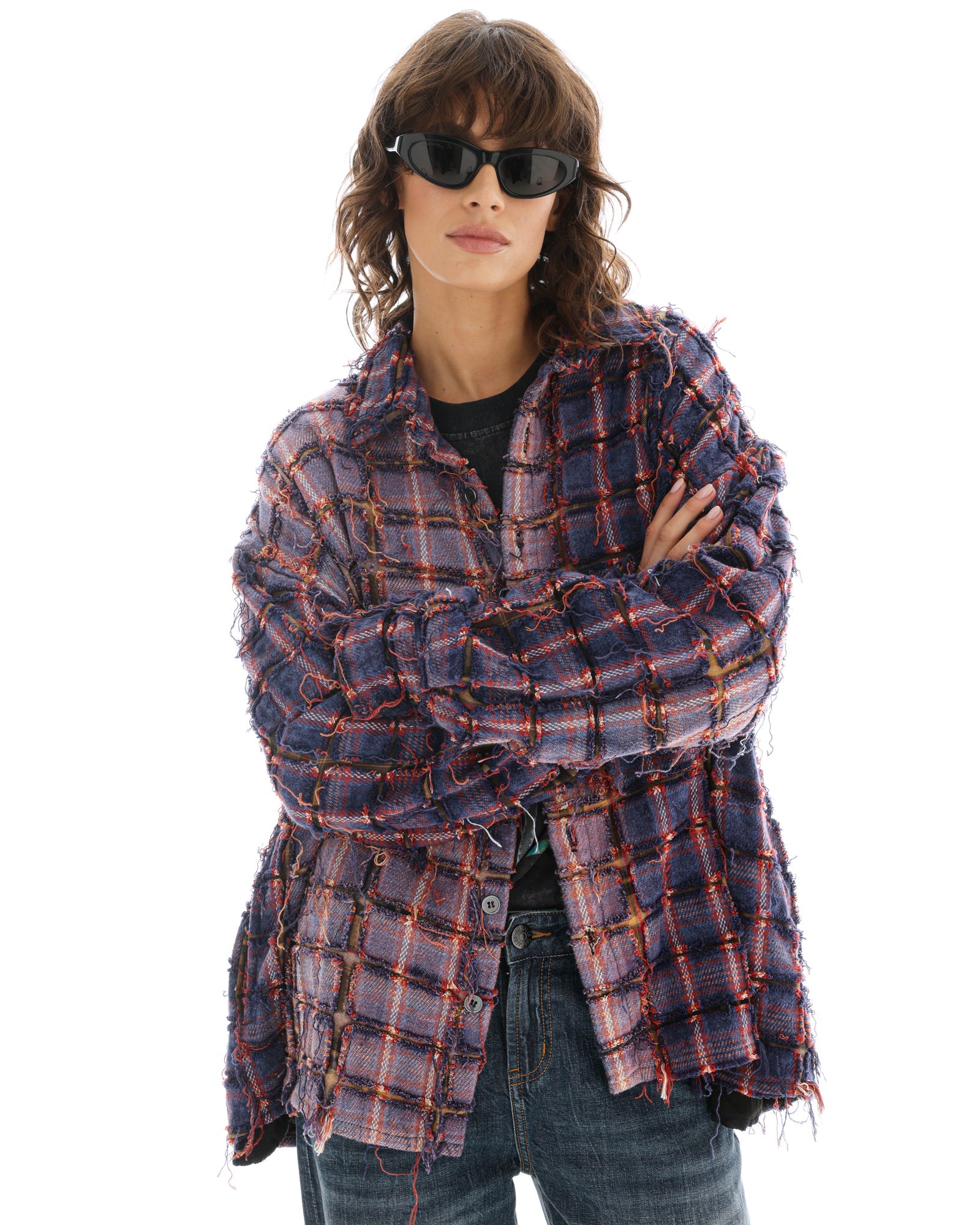 Check Flannel Bonded Jacket by THE TALES - product photo