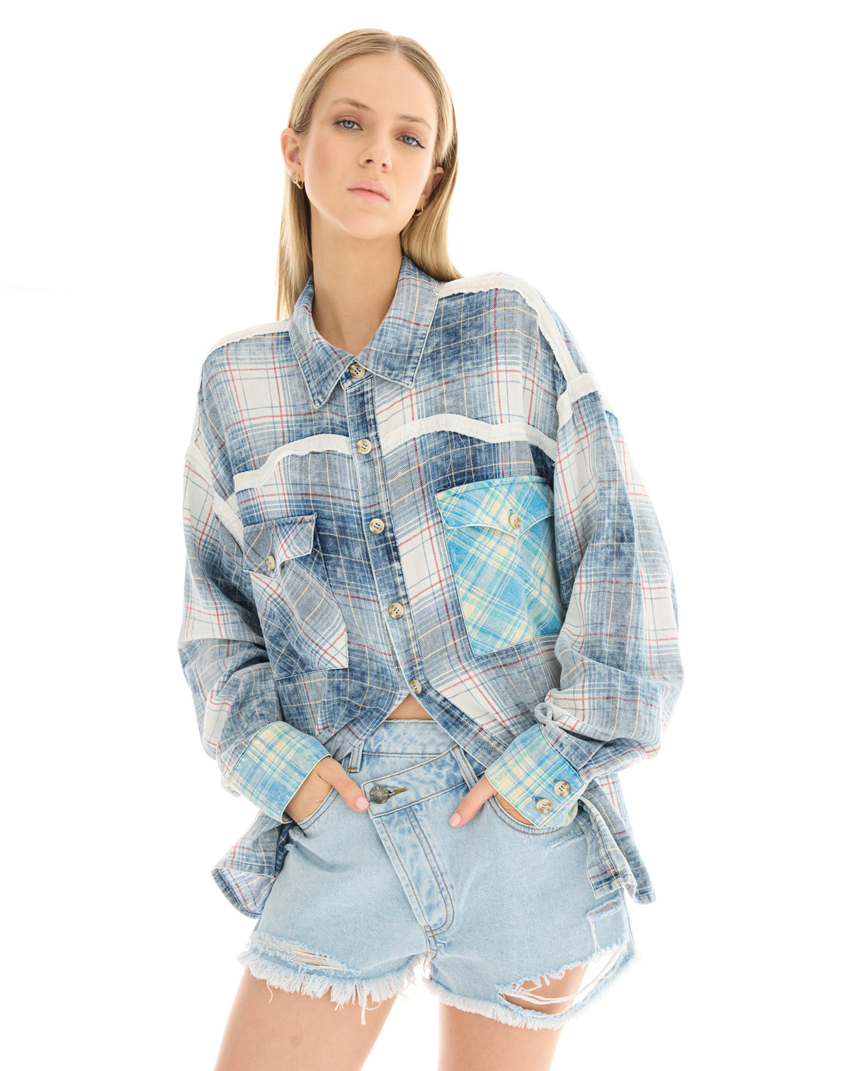 Patchwork Western Flannel Shirt THE TALES