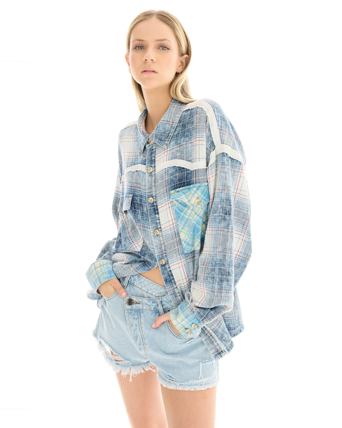 Patchwork Western Flannel Shirt THE TALES