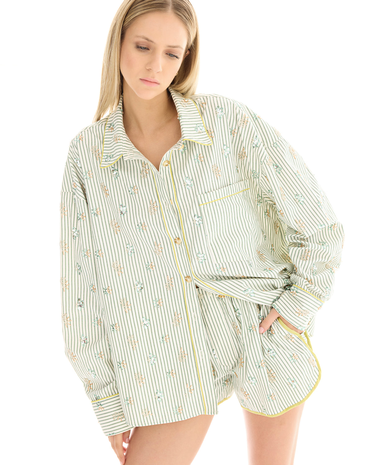 Embellished Stripe Party Shirt THE TALES