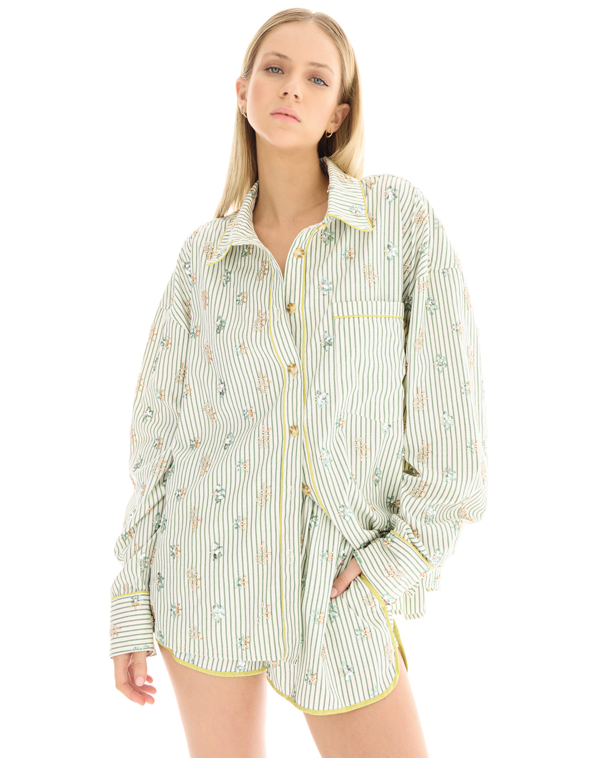 Embellished Stripe Party Shirt THE TALES