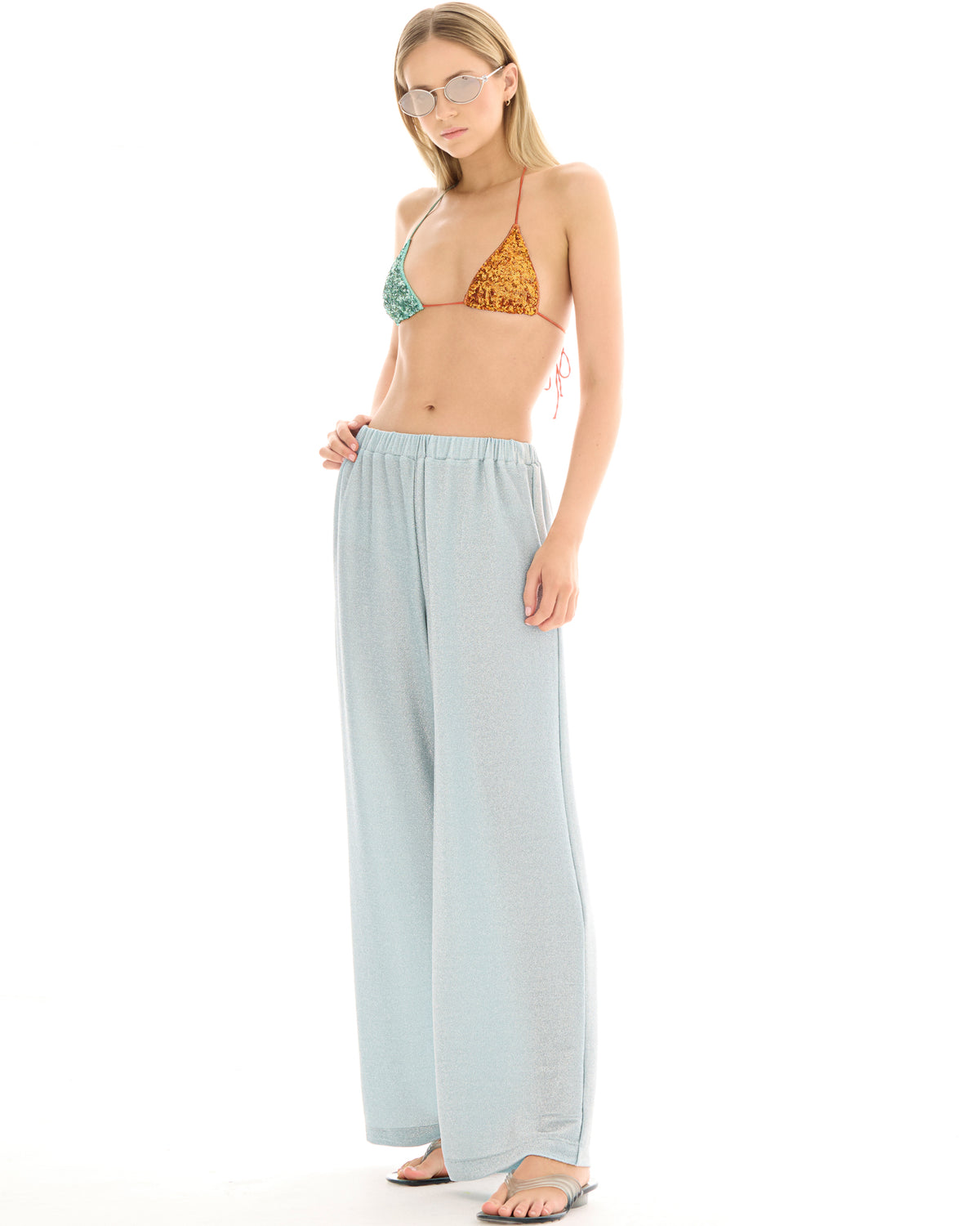 Fame Blue Lurex Pants THE TALES