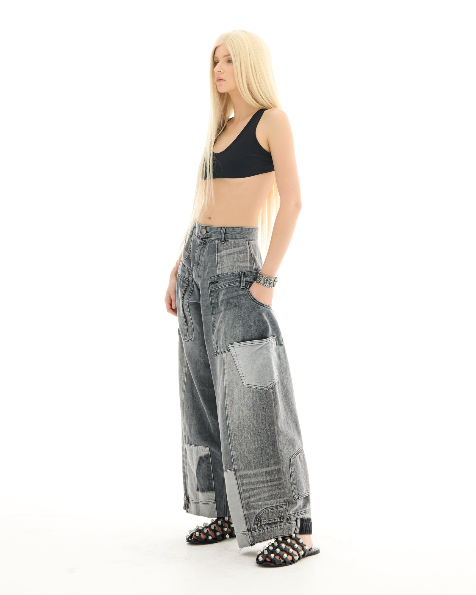 The Tales Reworked Patch Jeans