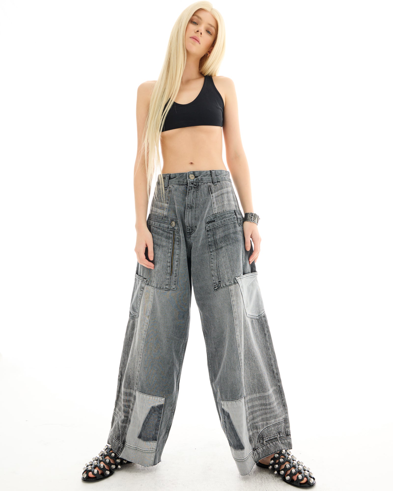 The Tales Reworked Patch Jeans