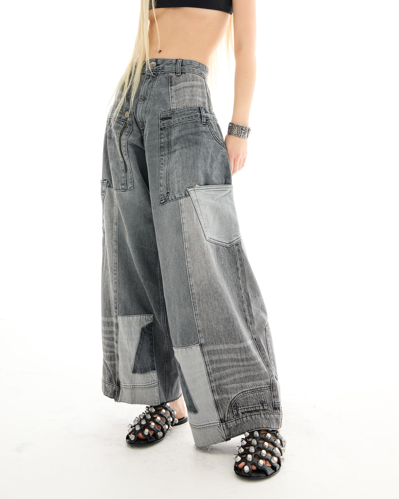 The Tales Reworked Patch Jeans