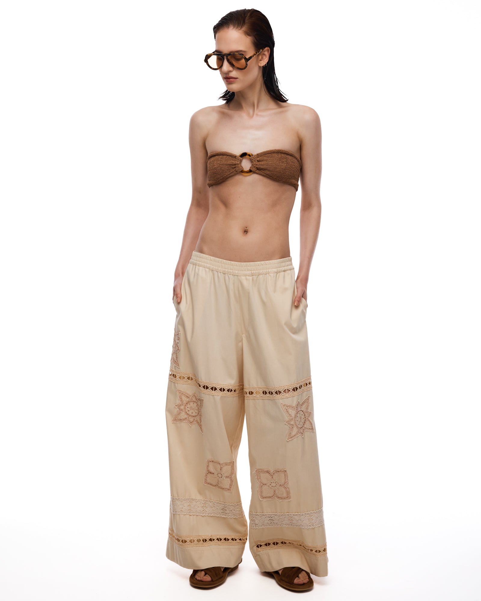 Amalfi Cotton And Lace Pants