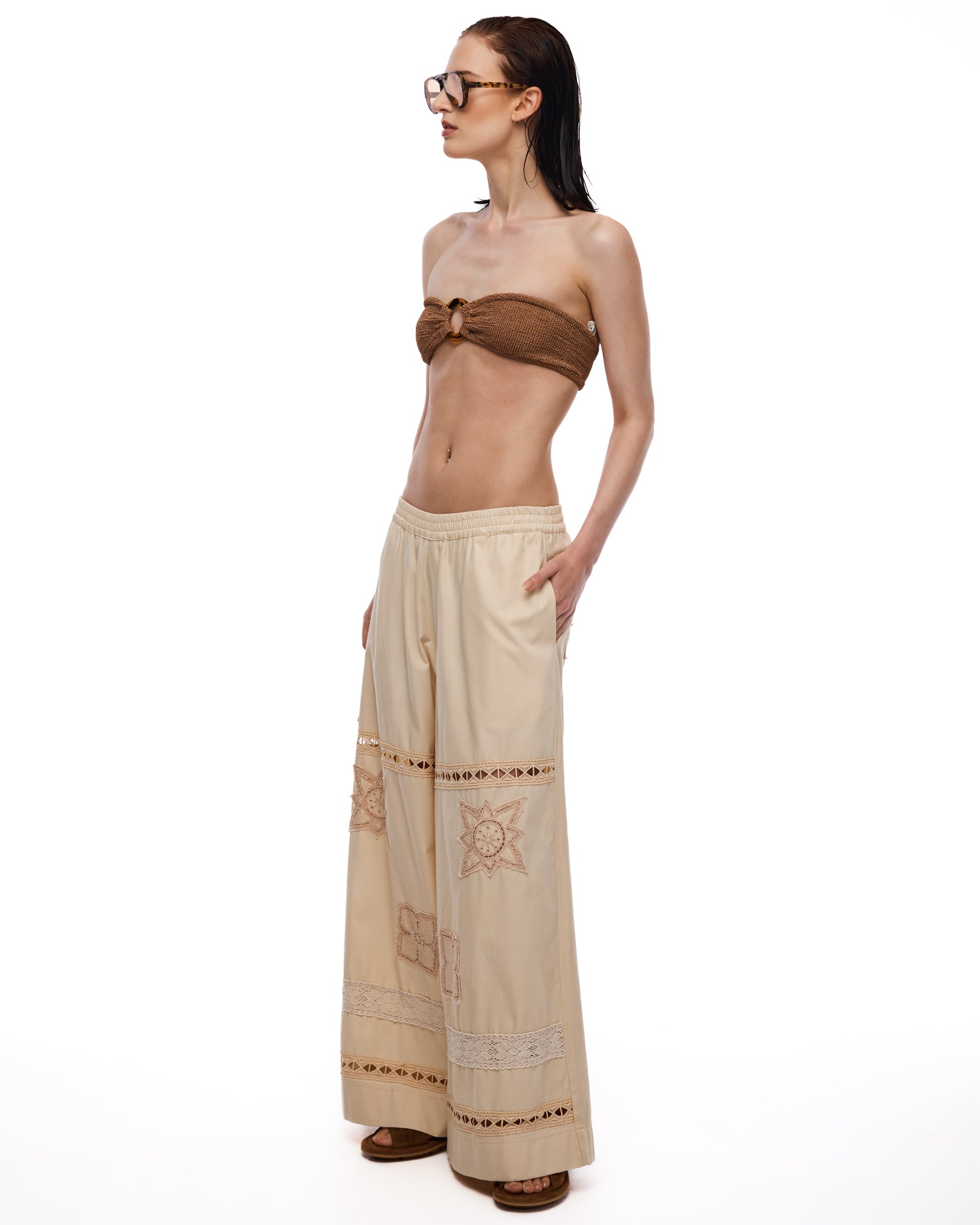 Amalfi Cotton And Lace Pants