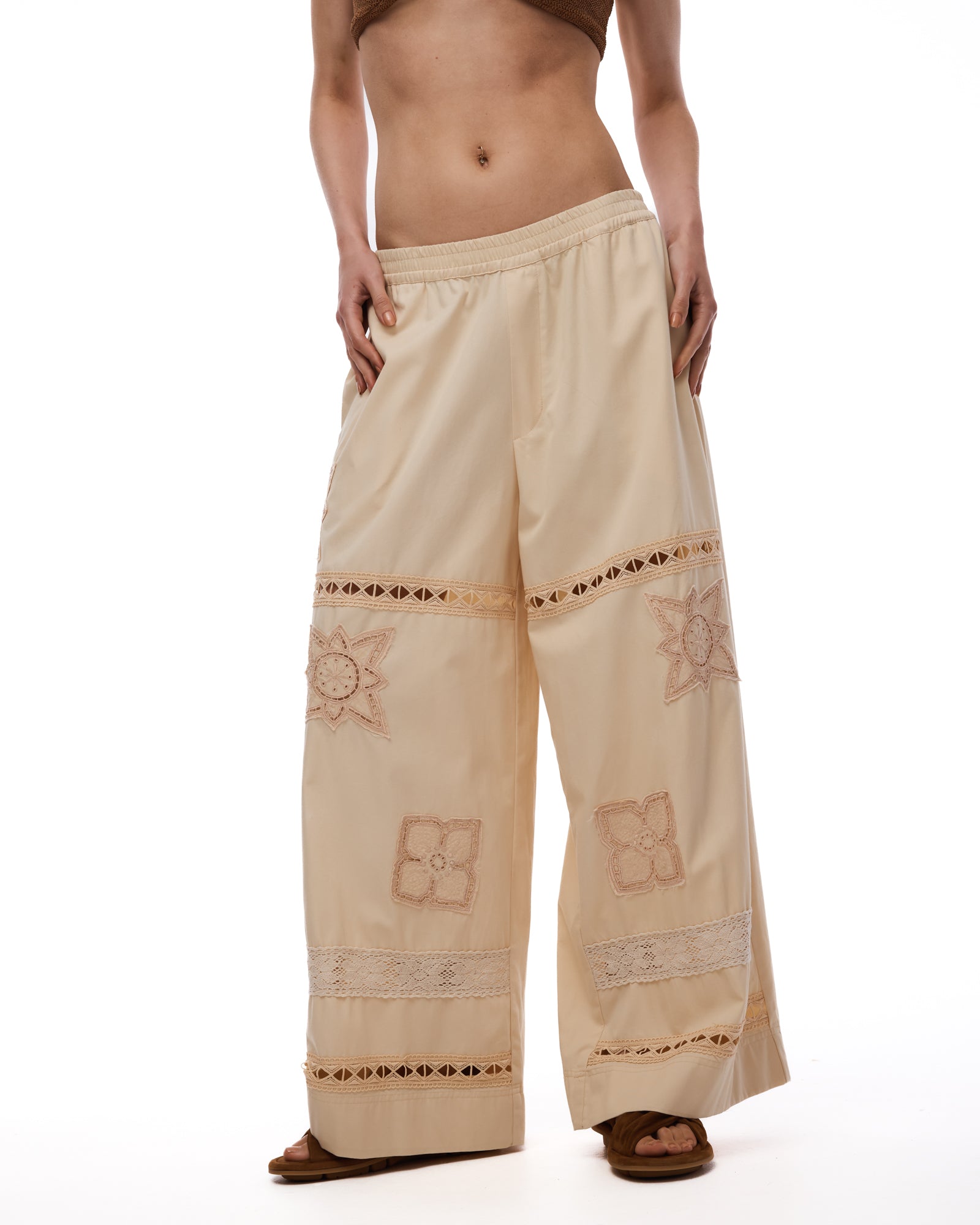 Amalfi Cotton And Lace Pants
