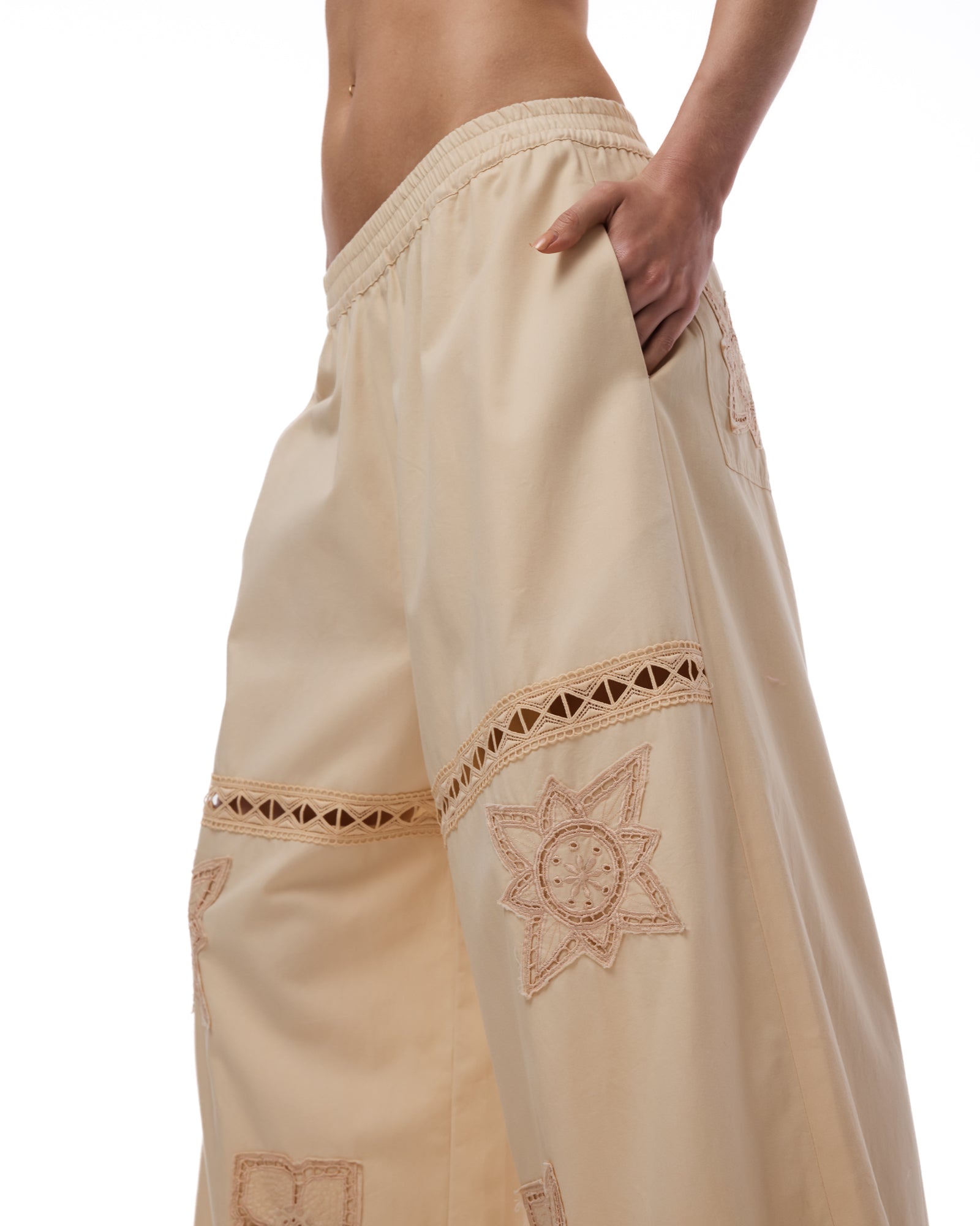 Amalfi Cotton And Lace Pants