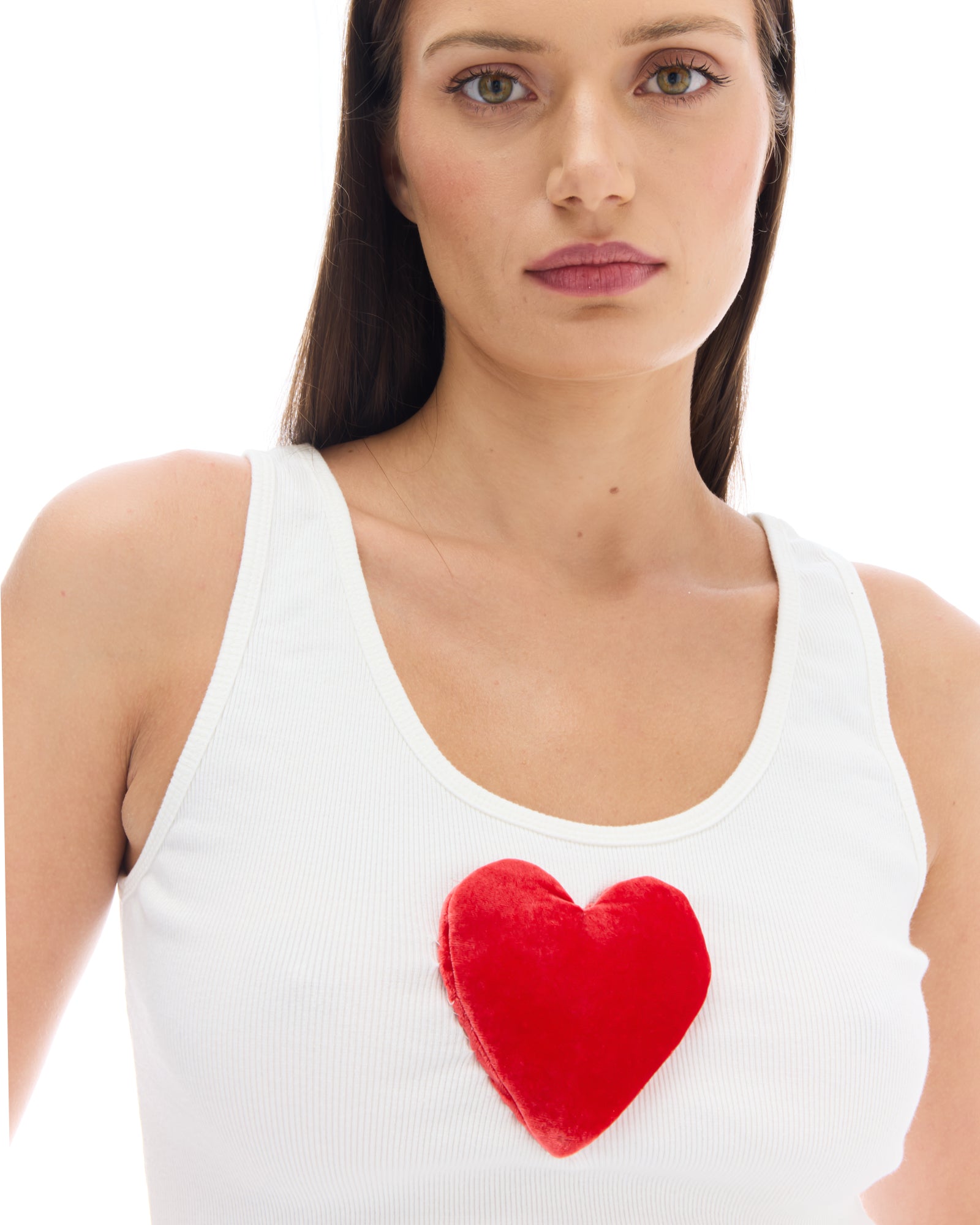 We Love 3D Velvet Heart Singlet