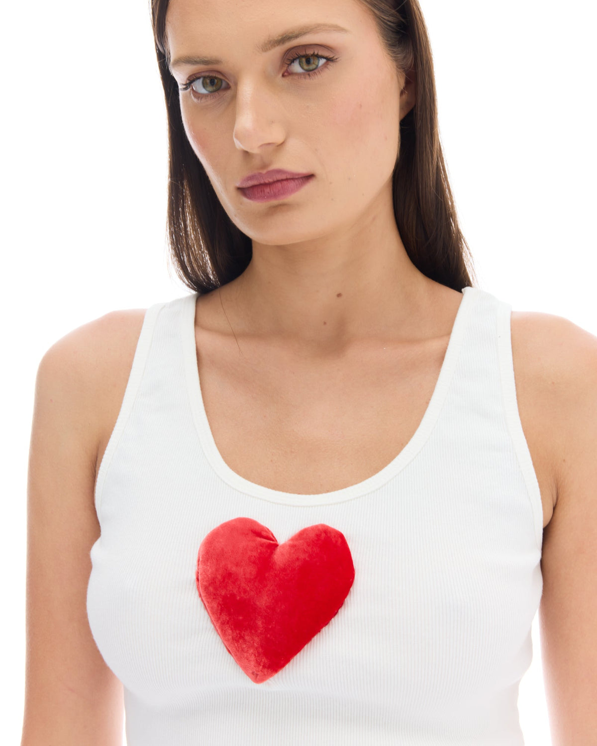 We Love 3D Velvet Heart Singlet by THE TALES - back view