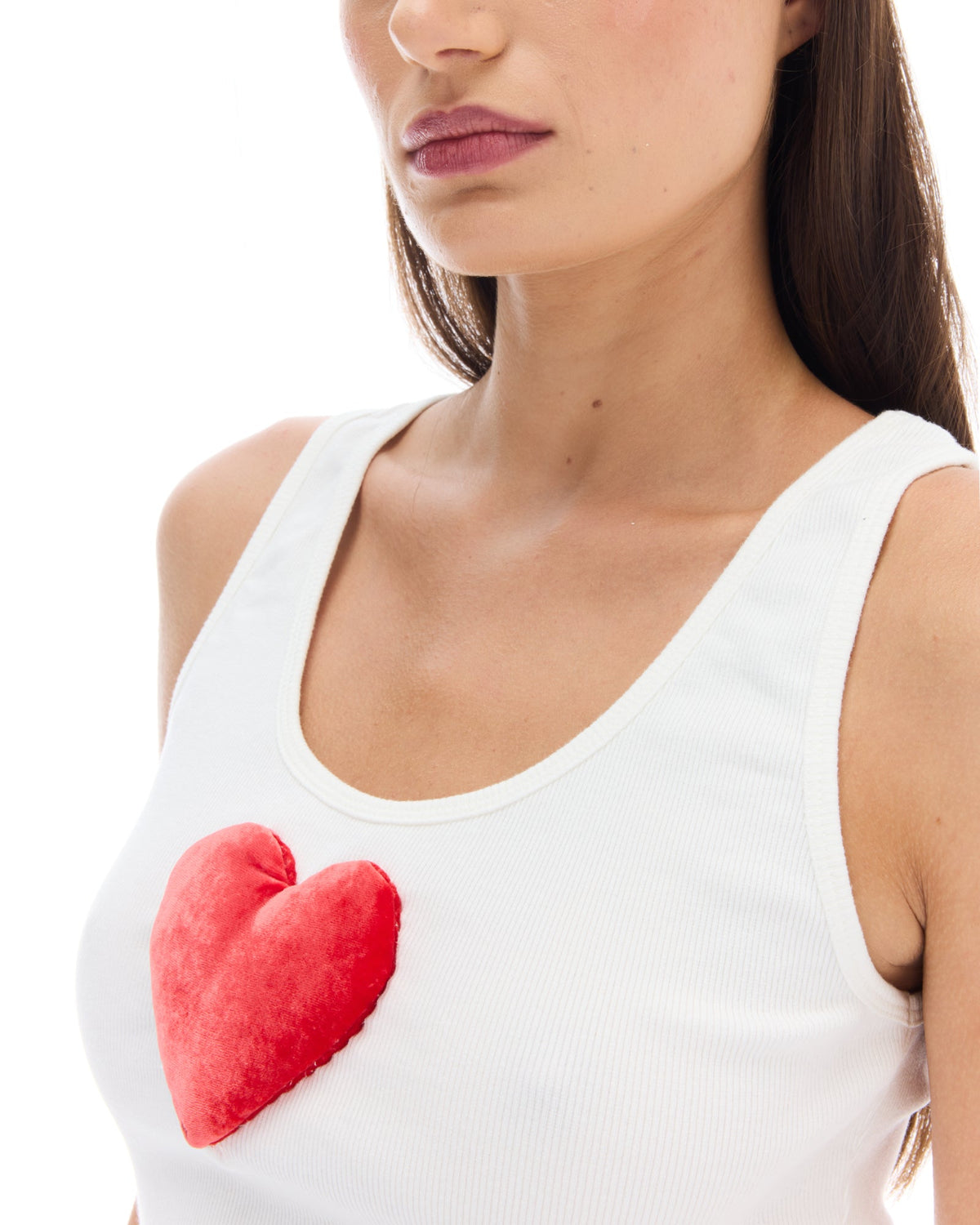 We Love 3D Velvet Heart Singlet by THE TALES - product photo