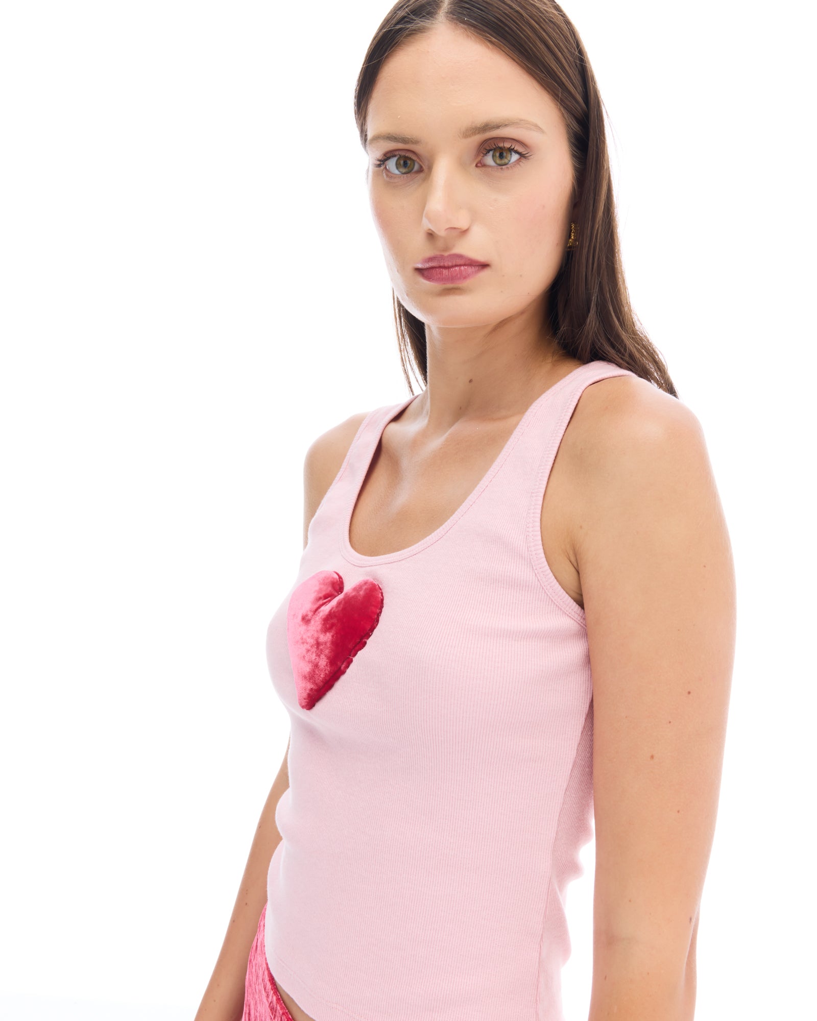 We Love 3D Velvet Heart Singlet