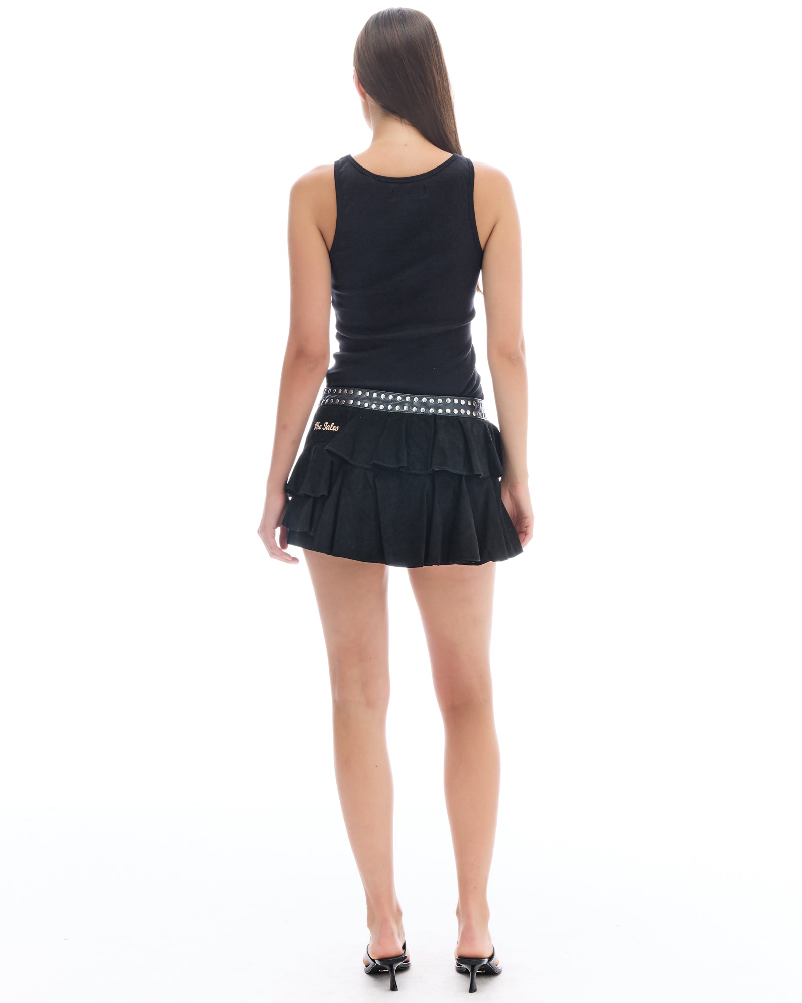 The Tales Wrap Leather Frill Skirt