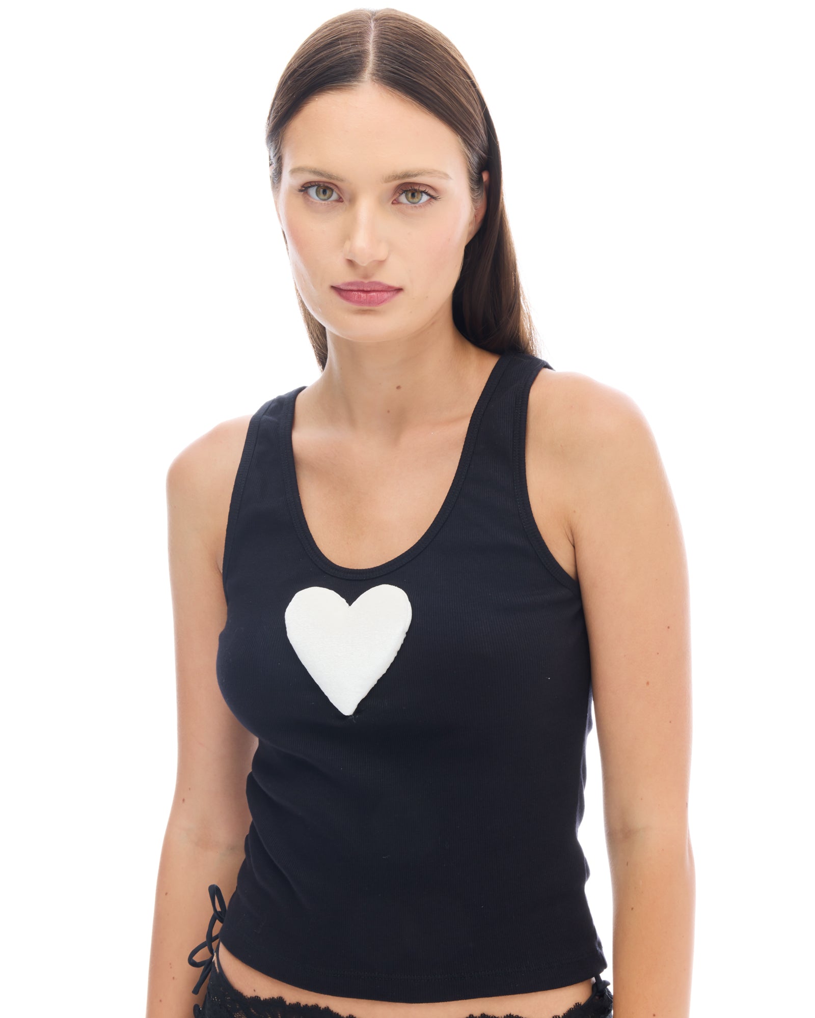 We Love 3D Velvet Heart Singlet