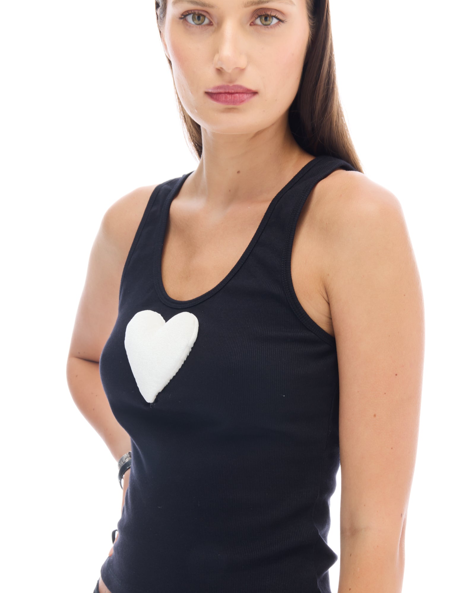 We Love 3D Velvet Heart Singlet