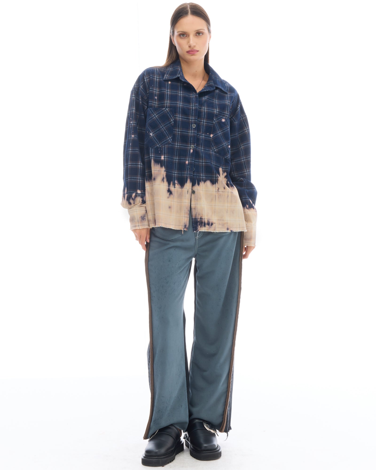 Bleached Check Cord Shirt