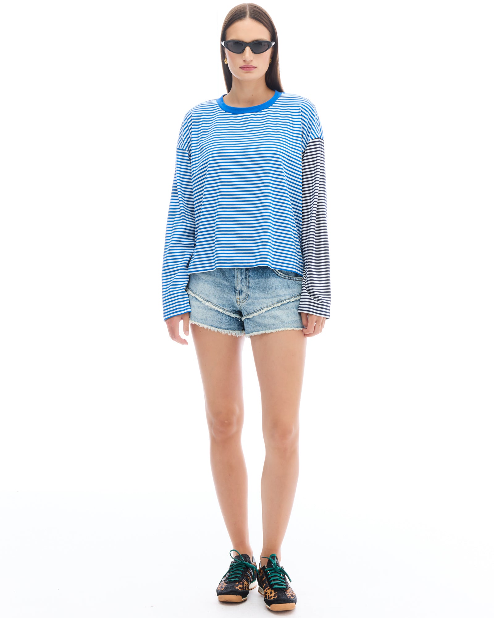 Lexy Patchwork Stripe Long Sleeve Tee