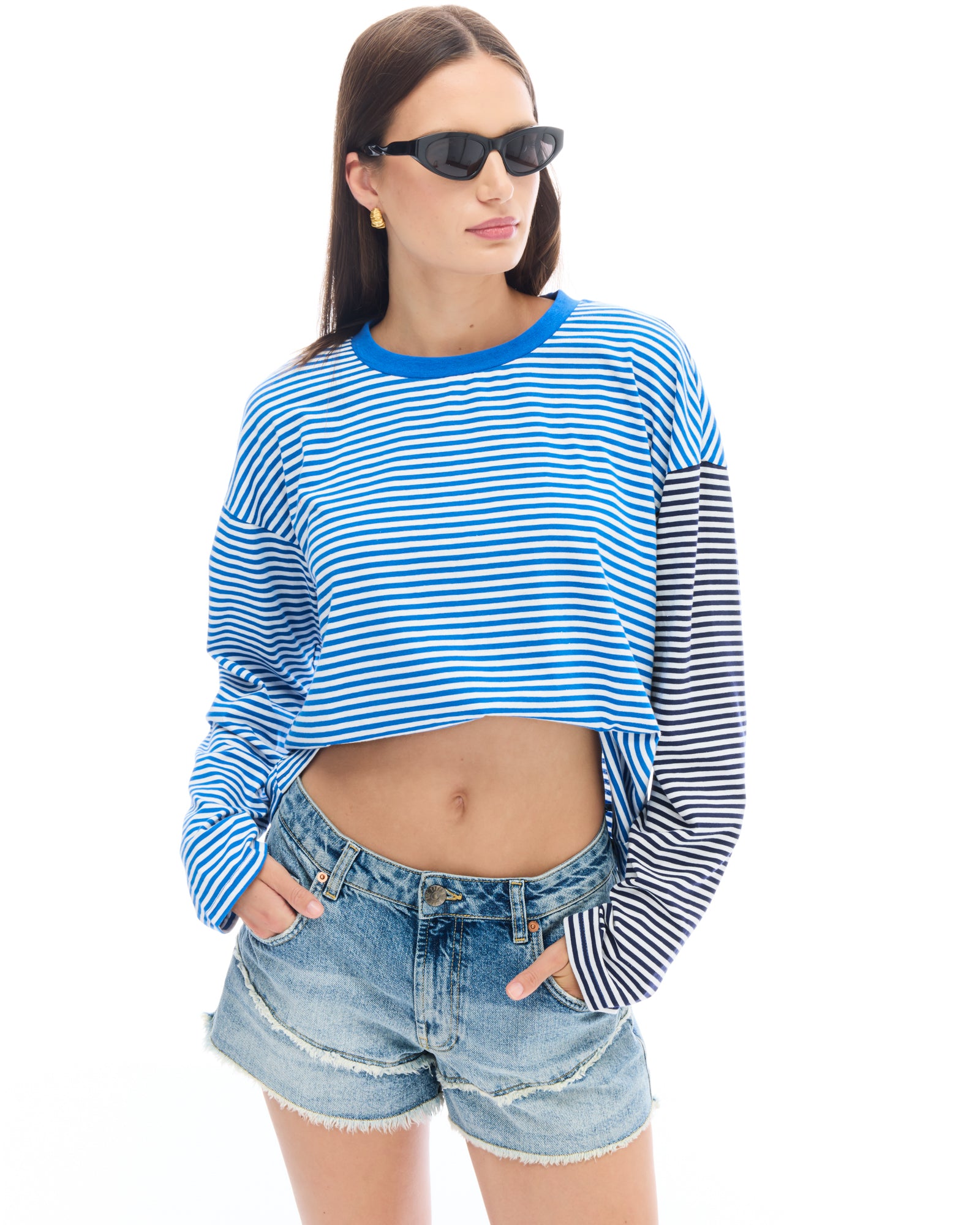 Lexy Patchwork Stripe Long Sleeve Tee