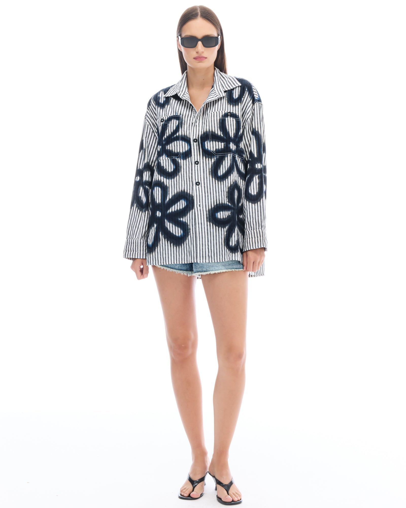 Floral Street Hand Spray Stripe Shirt by THE TALES - back view