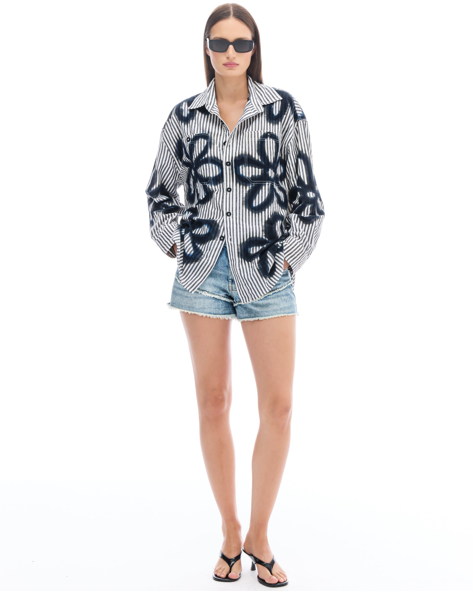 Floral Street Hand Spray Stripe Shirt THE TALES