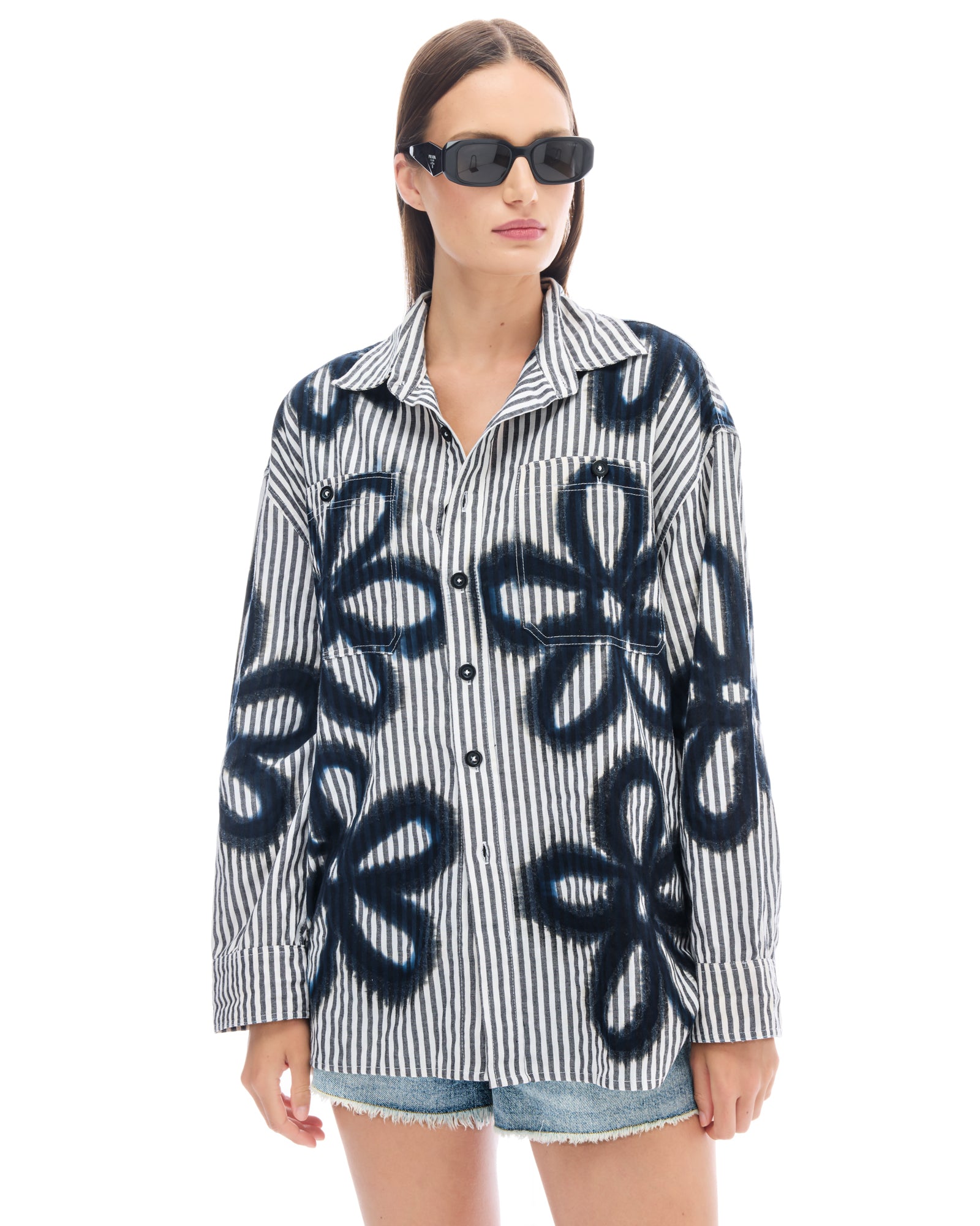 Hemd aus Dixie-Satin und Chantilly-Spitze