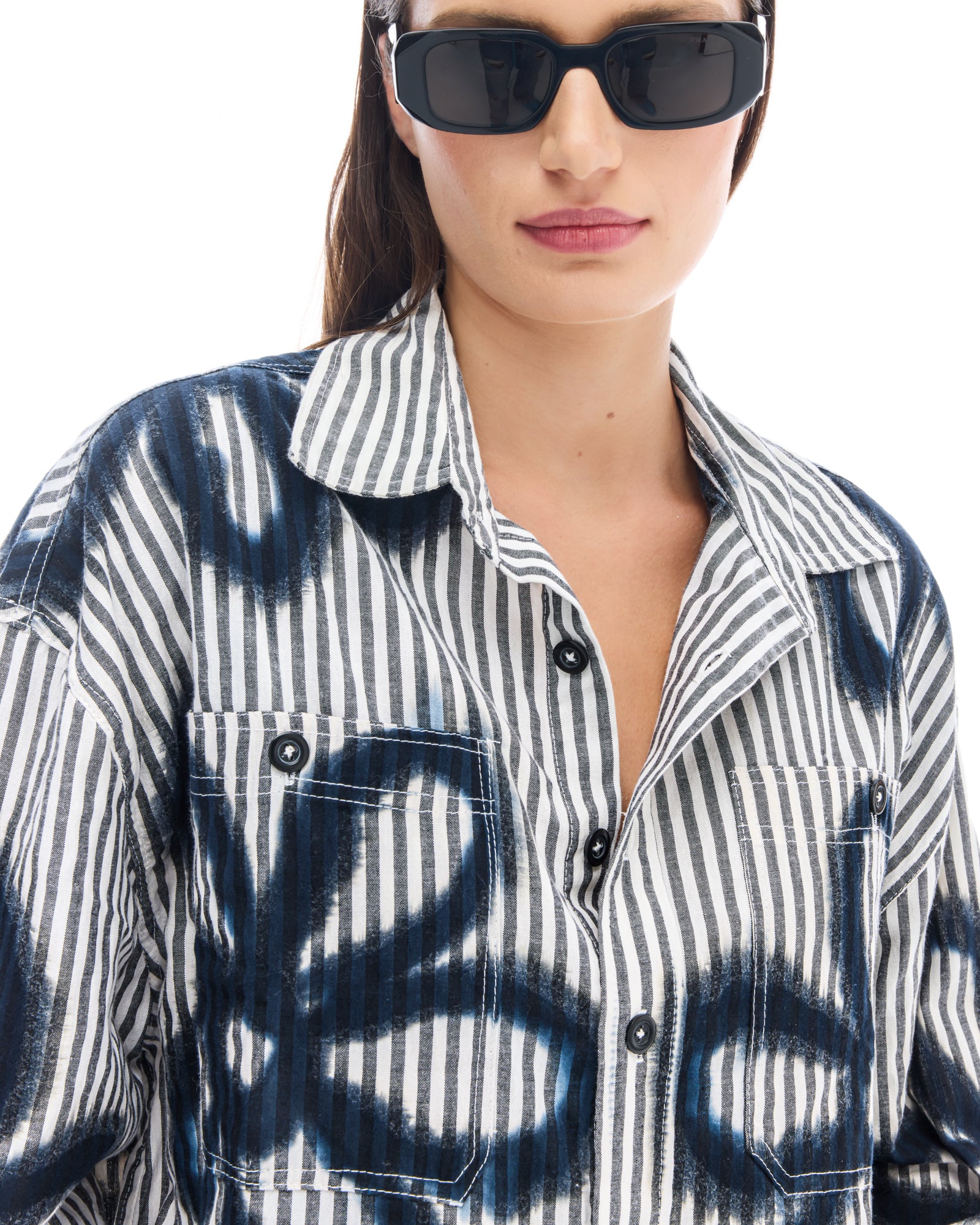 Hemd aus Dixie-Satin und Chantilly-Spitze