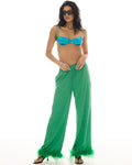 Frida Feather Trim Floral Pants