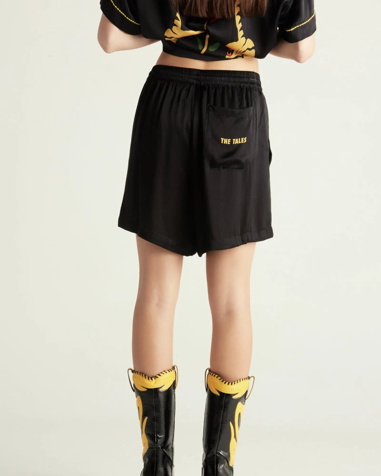 Silk Crouching Tiger Shorts by THE TALES - product photo
