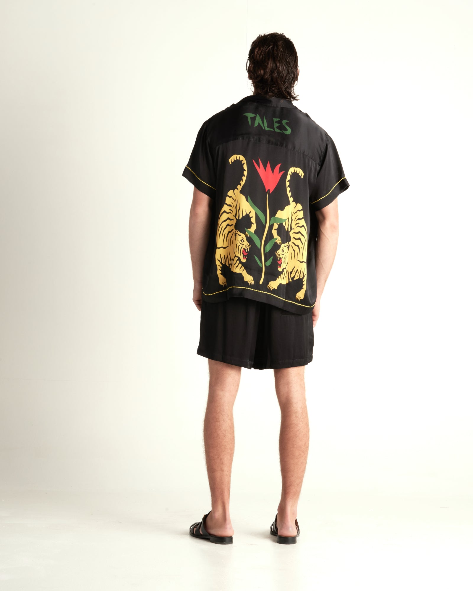 Silk Satin Crouching Tiger Shorts