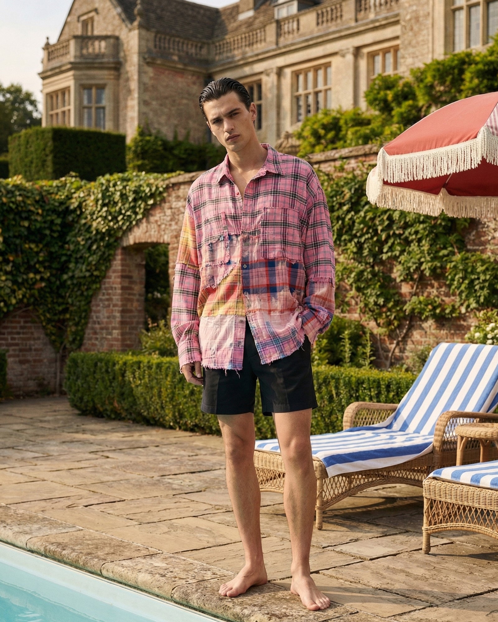 ザ・テイルズ ヴィンテージウォッシュフランネルシャツ