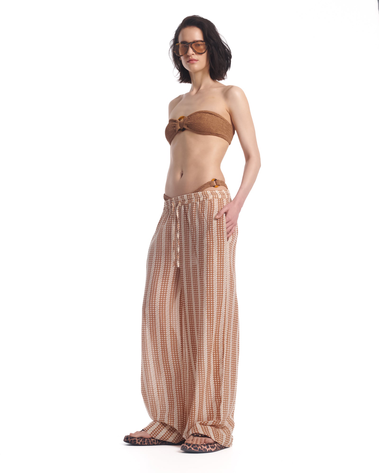 Retro Daisy Cotton Beach Pants