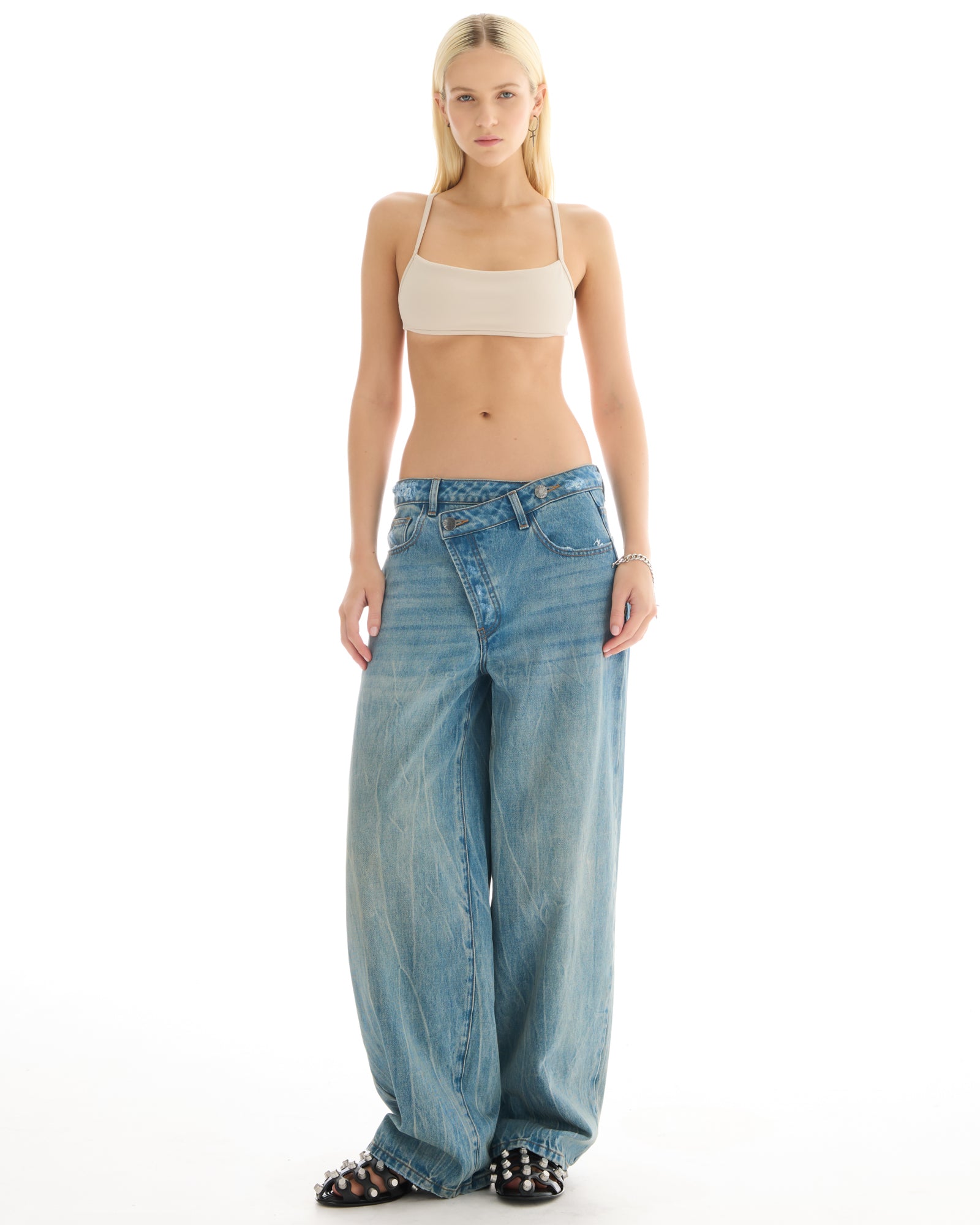 Cross Over Slouch Denim Jeans