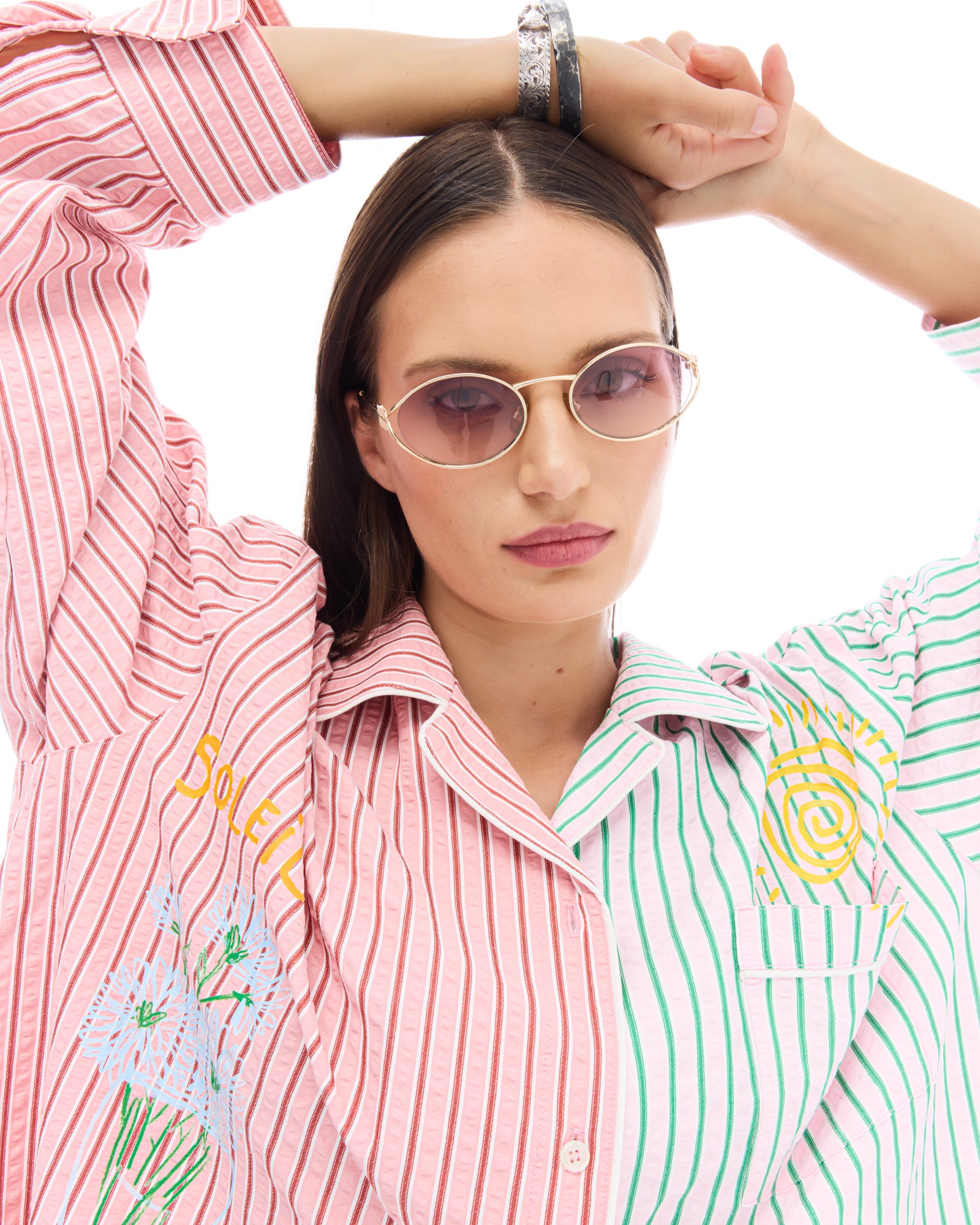 Half n Half Illustrated Soleil Stripe Shirt