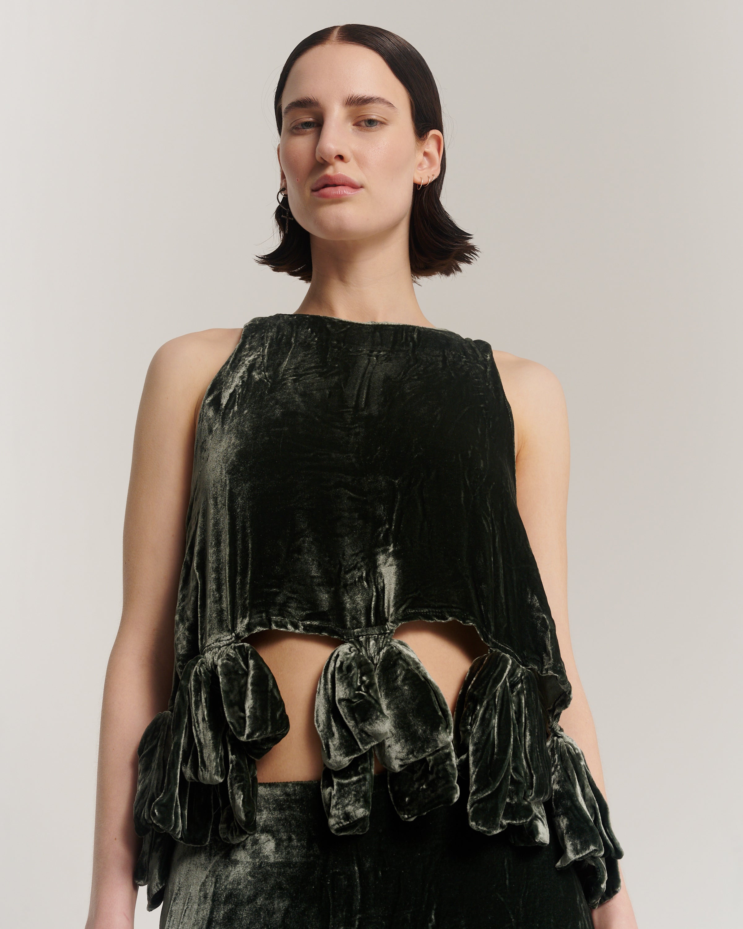 Silk Velvet Party Bow Top