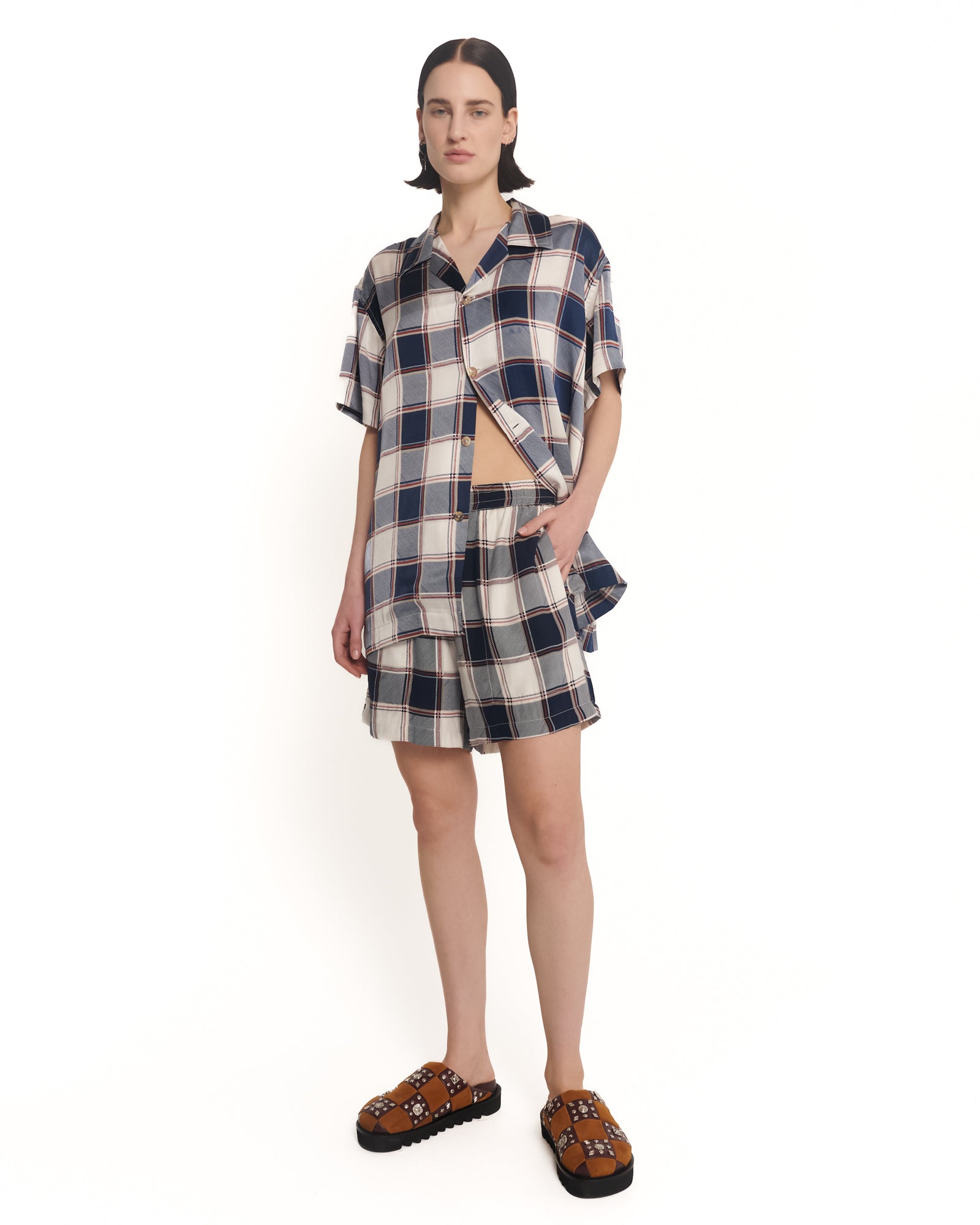 Silk Check Boxer Short
