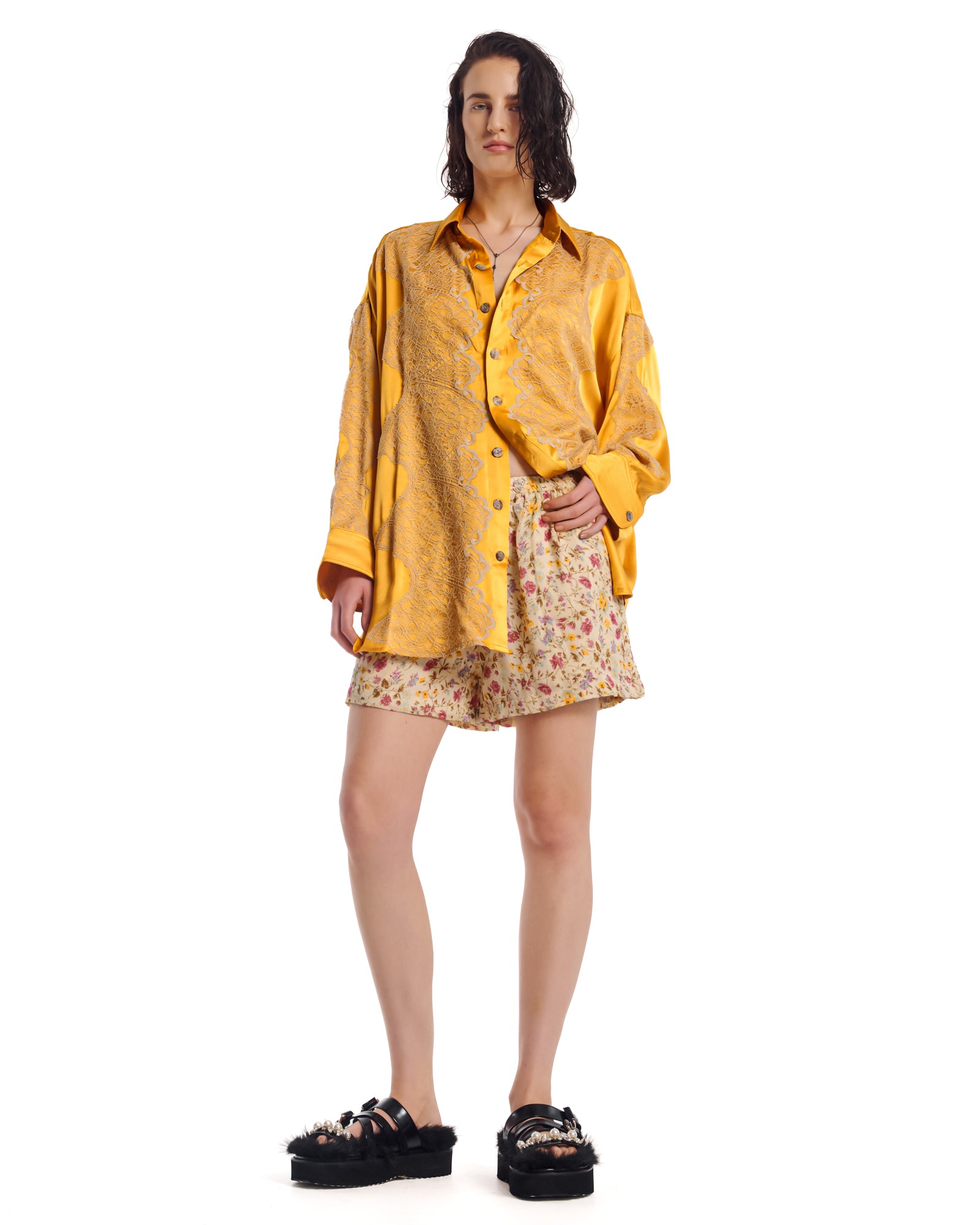 Florence Bloom Crepe Shorts