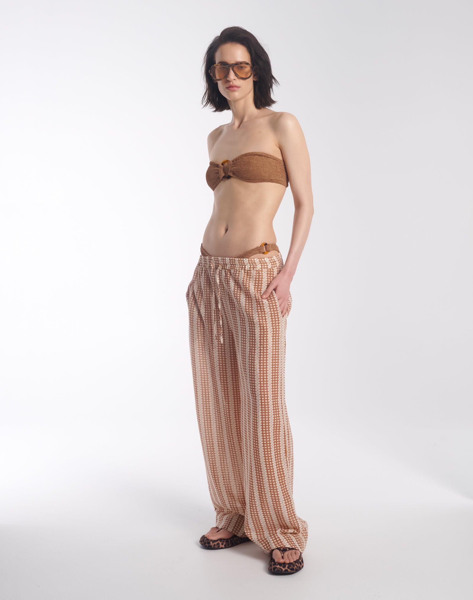 Retro Daisy Cotton Beach Pants