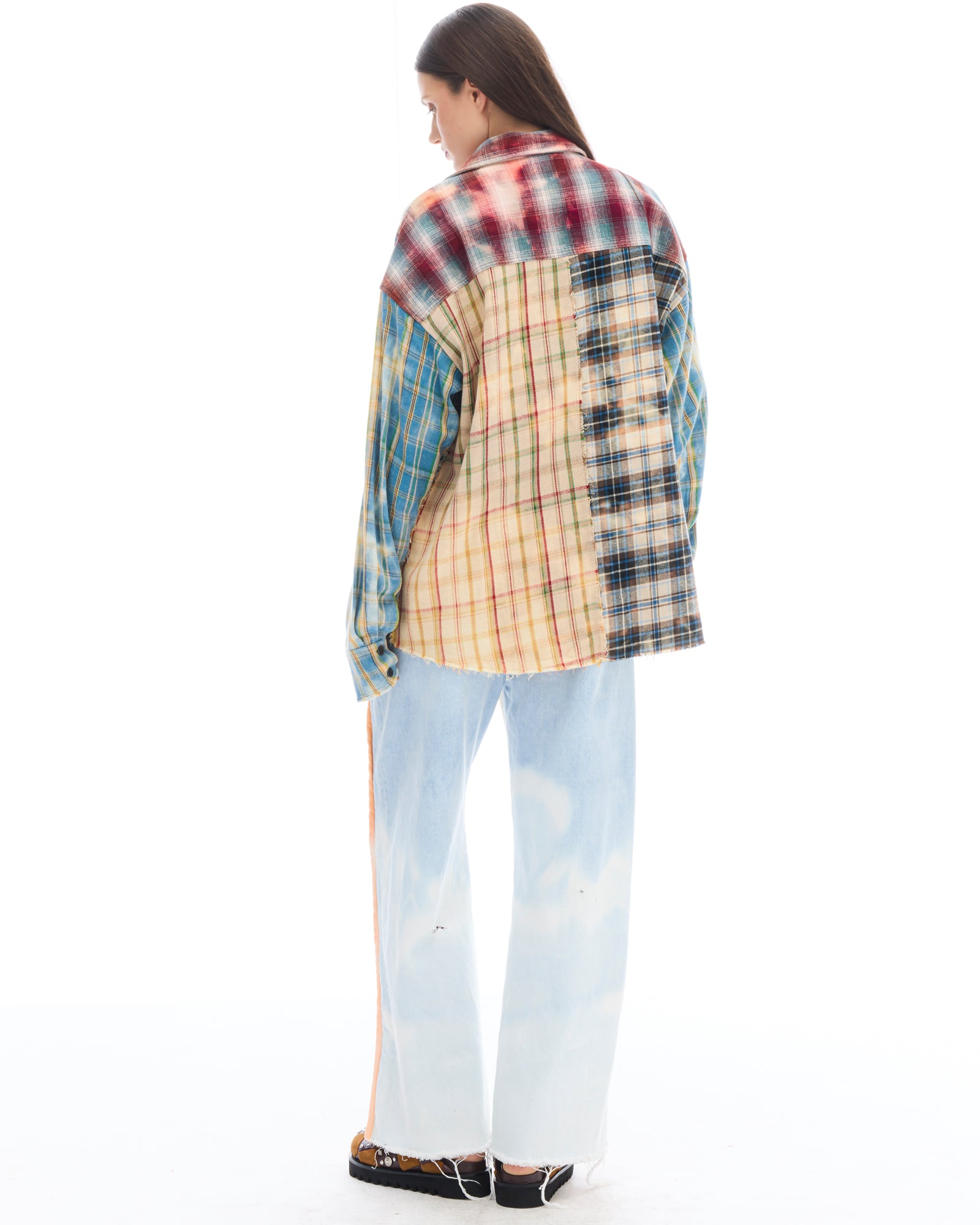 Patchwork Check Flannel Shirt