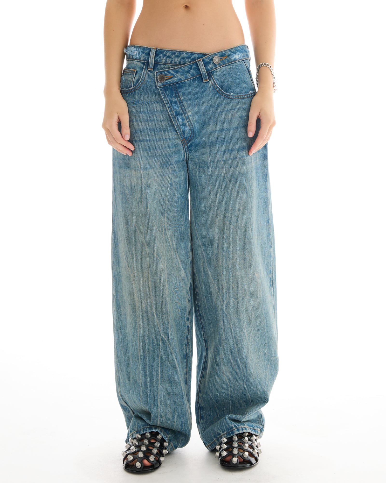 Cross Over Slouch Denim Jeans