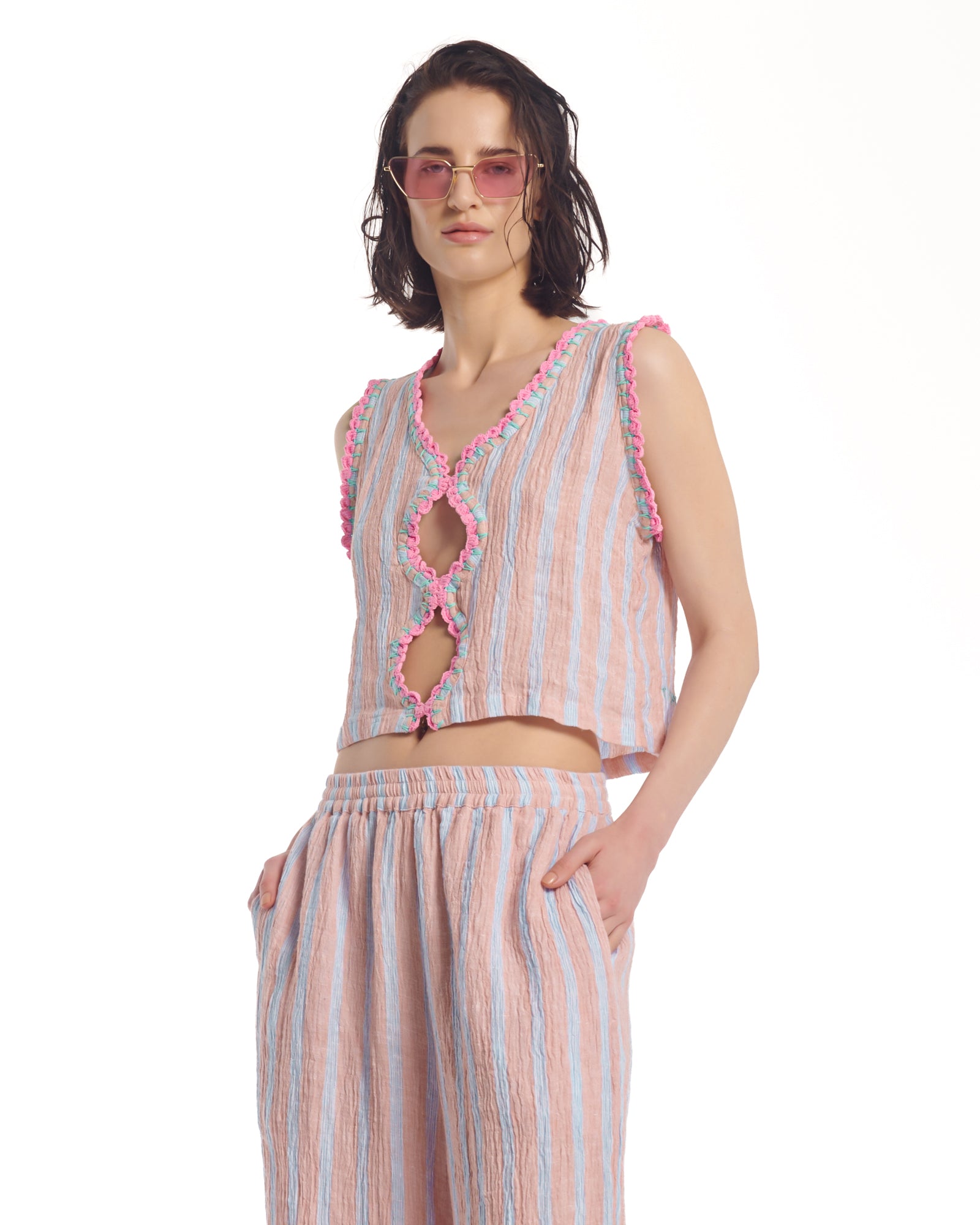 Hand Crochet Keyhole Top