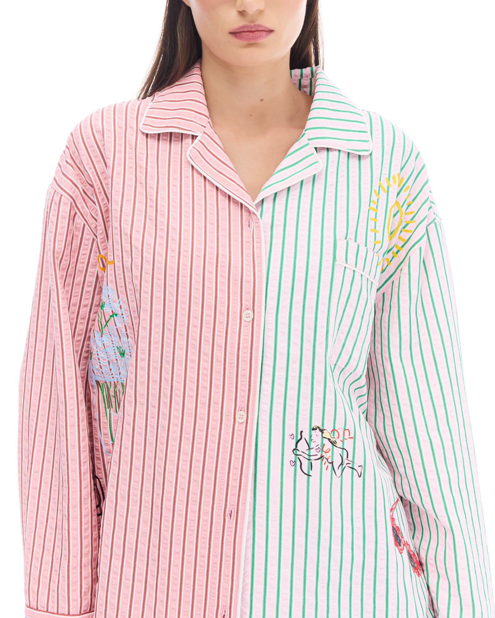 Half n Half Illustrated Soleil Stripe Shirt