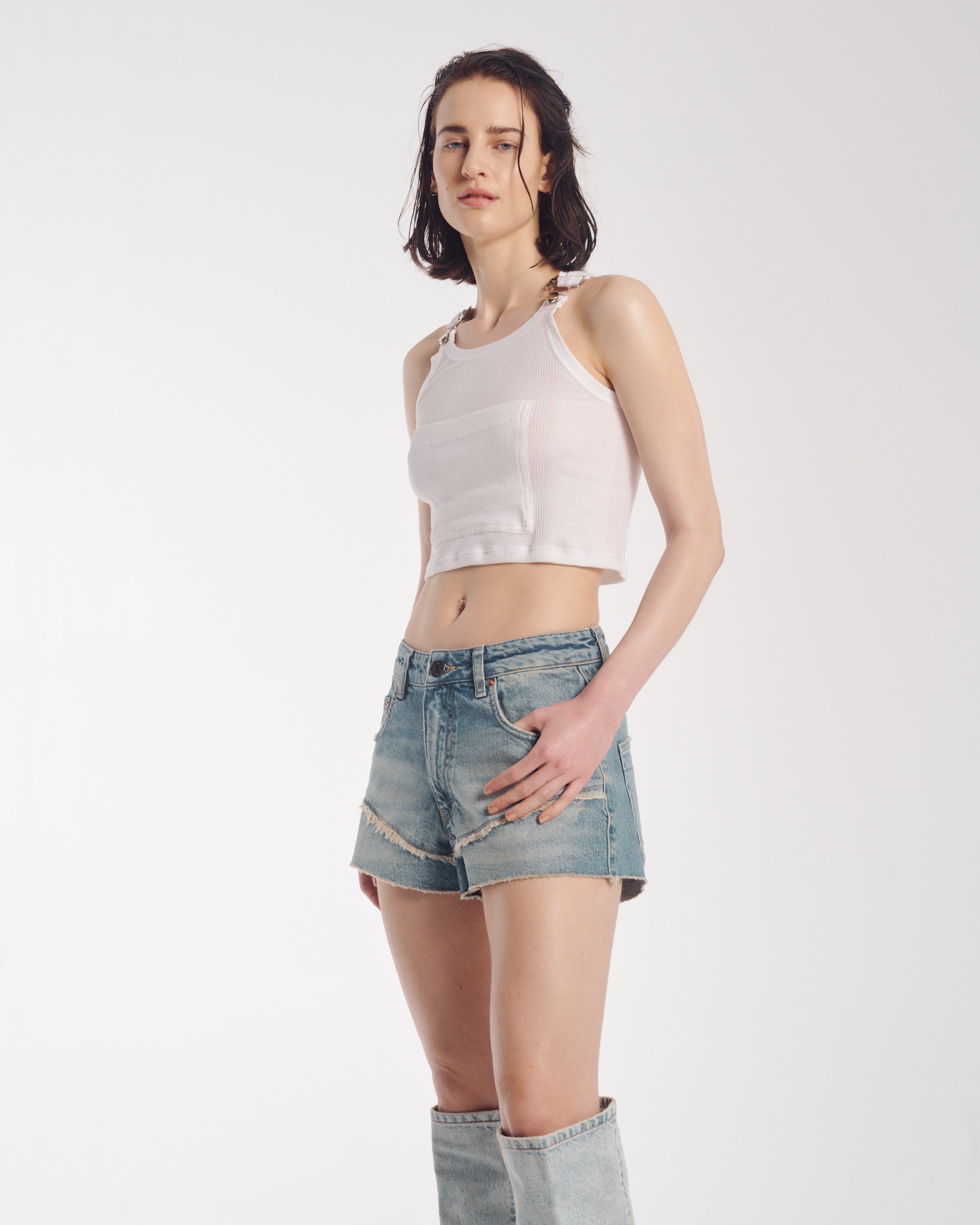 The Tales Panelled Denim Short