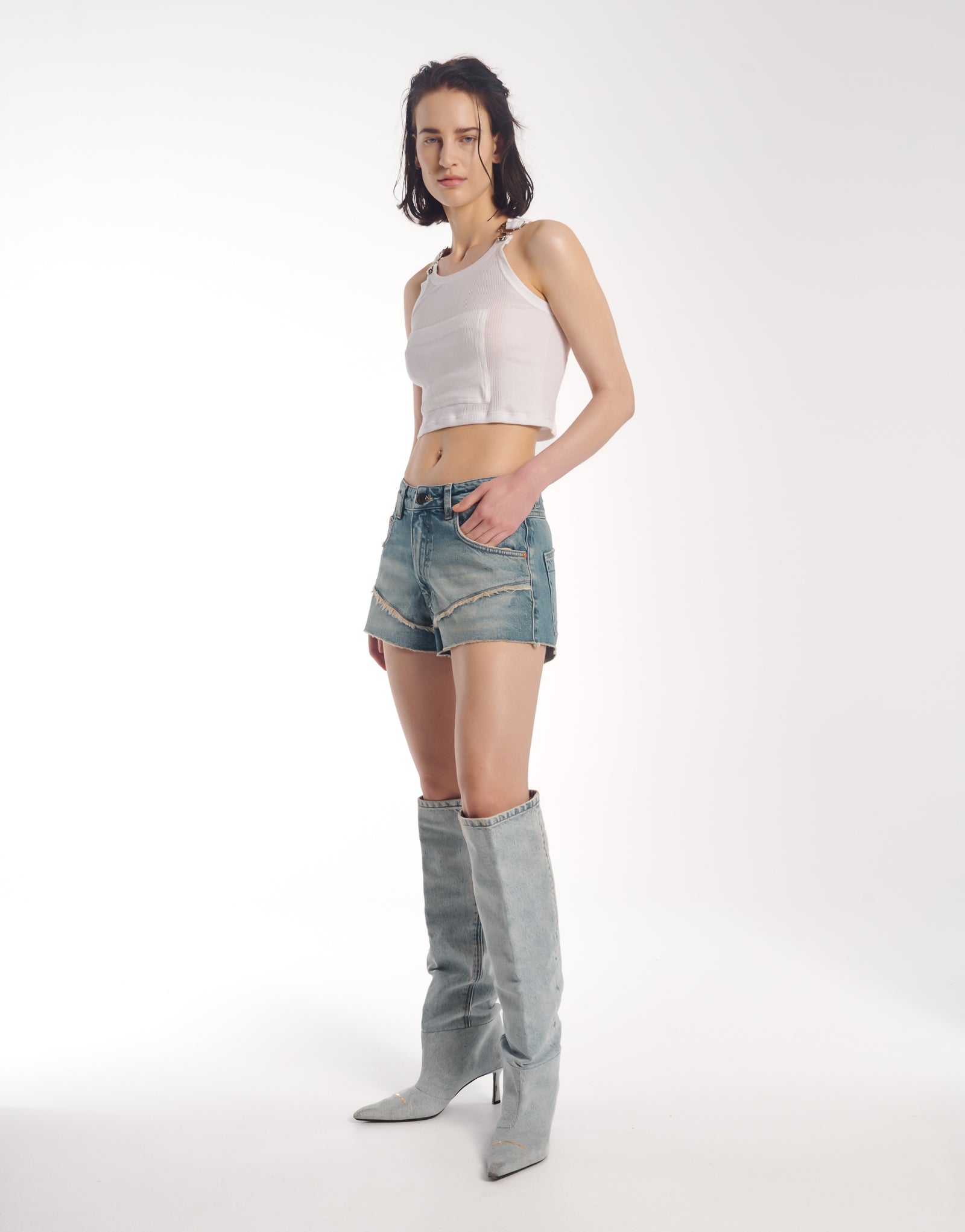 The Tales Panelled Denim Short