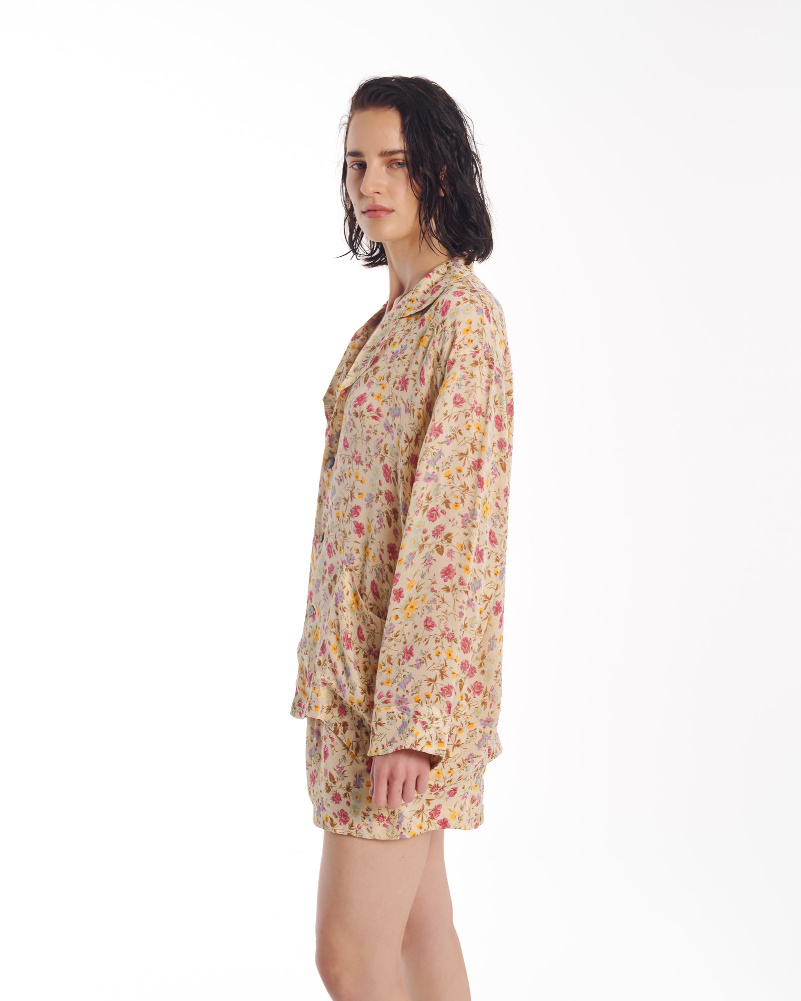 Florence Bloom Crepe Peasant Shirt