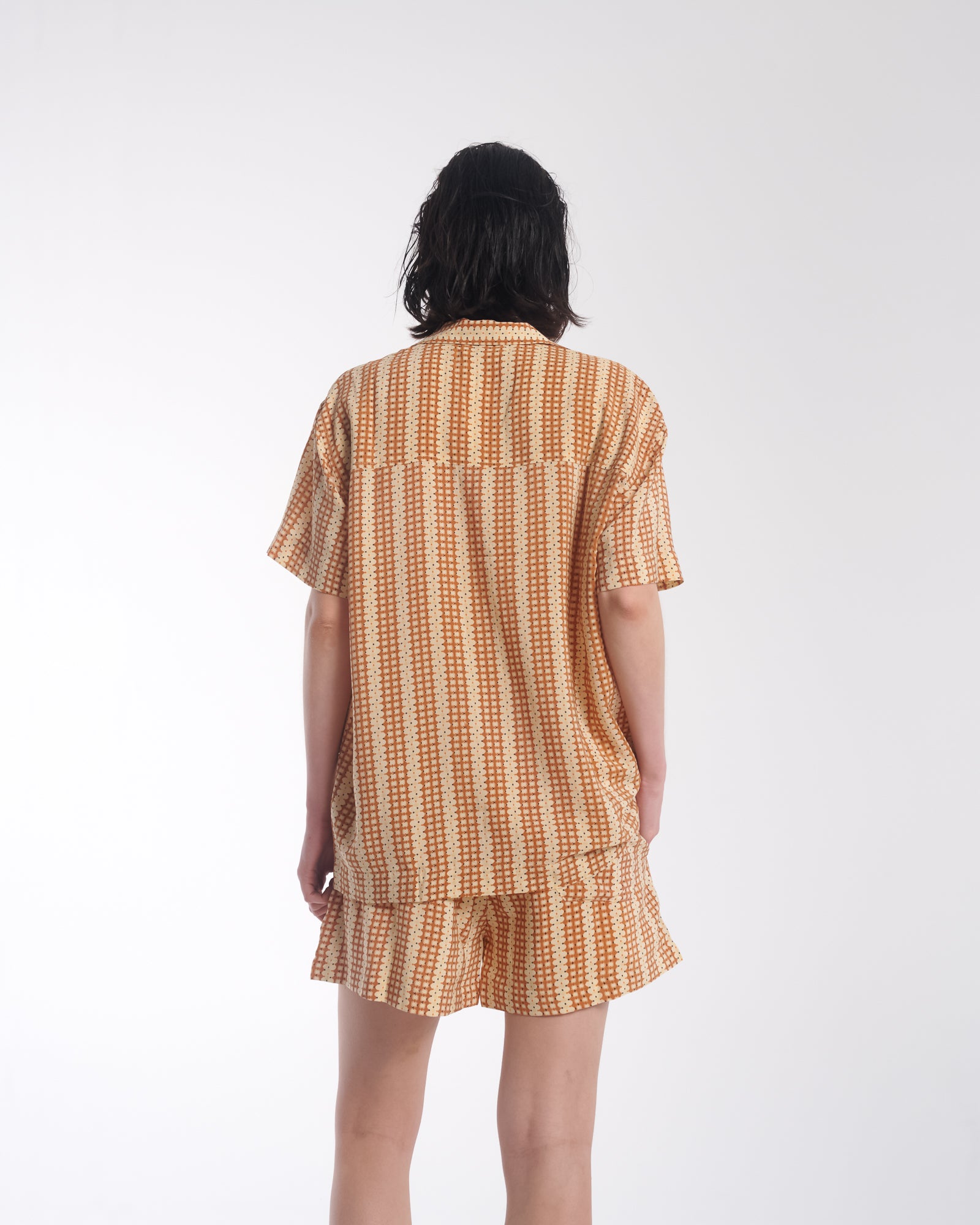 Retro Daisy Crepe Camp Shirt