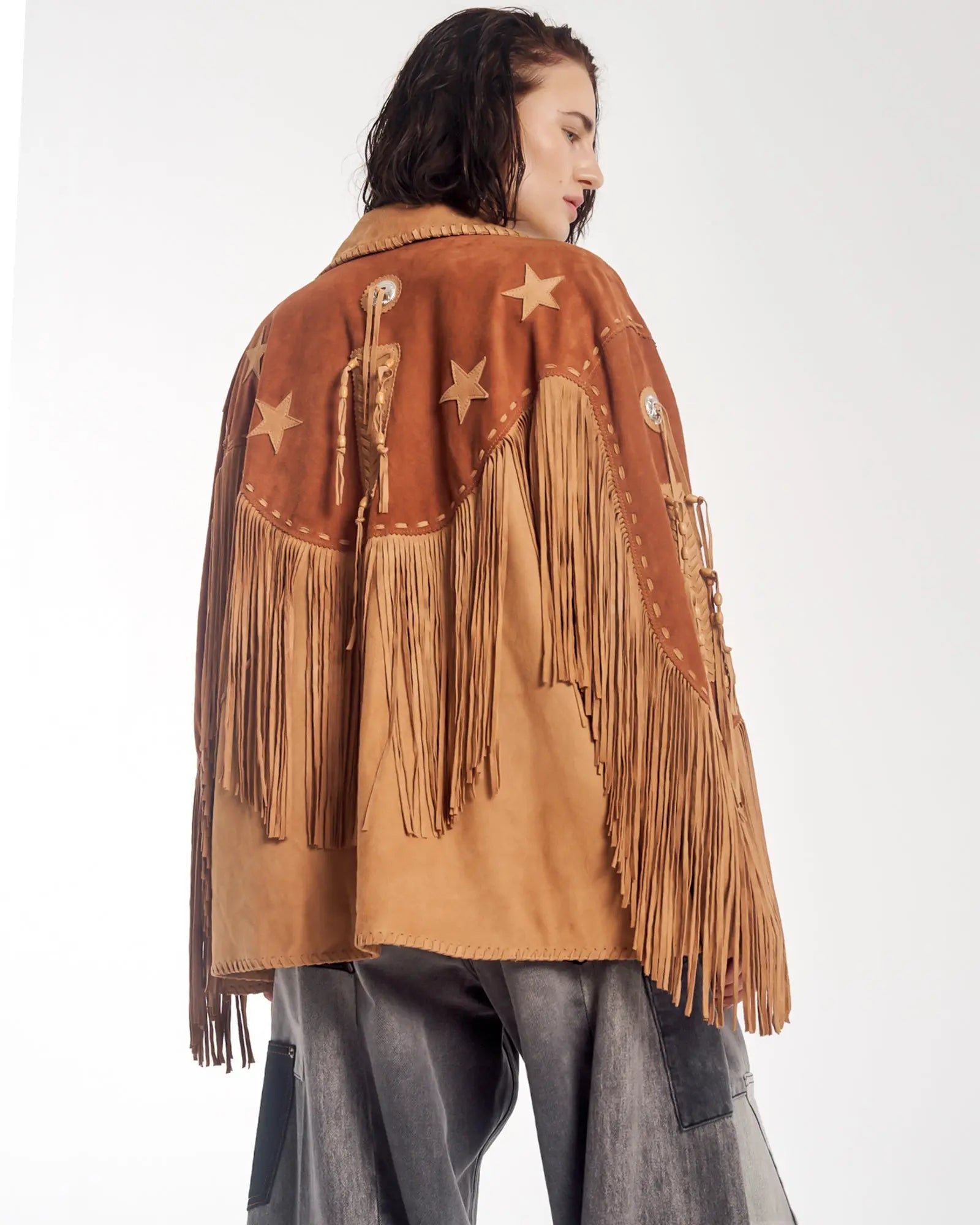 Portobello Road Fringed Suede Jacket by THE TALES - detail view